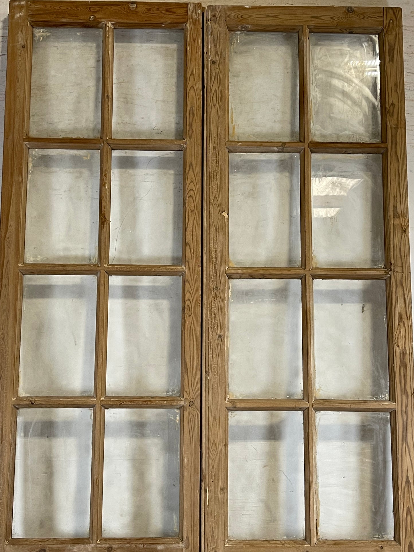 Antique French panel doors with glass (97.75x43.75) L160