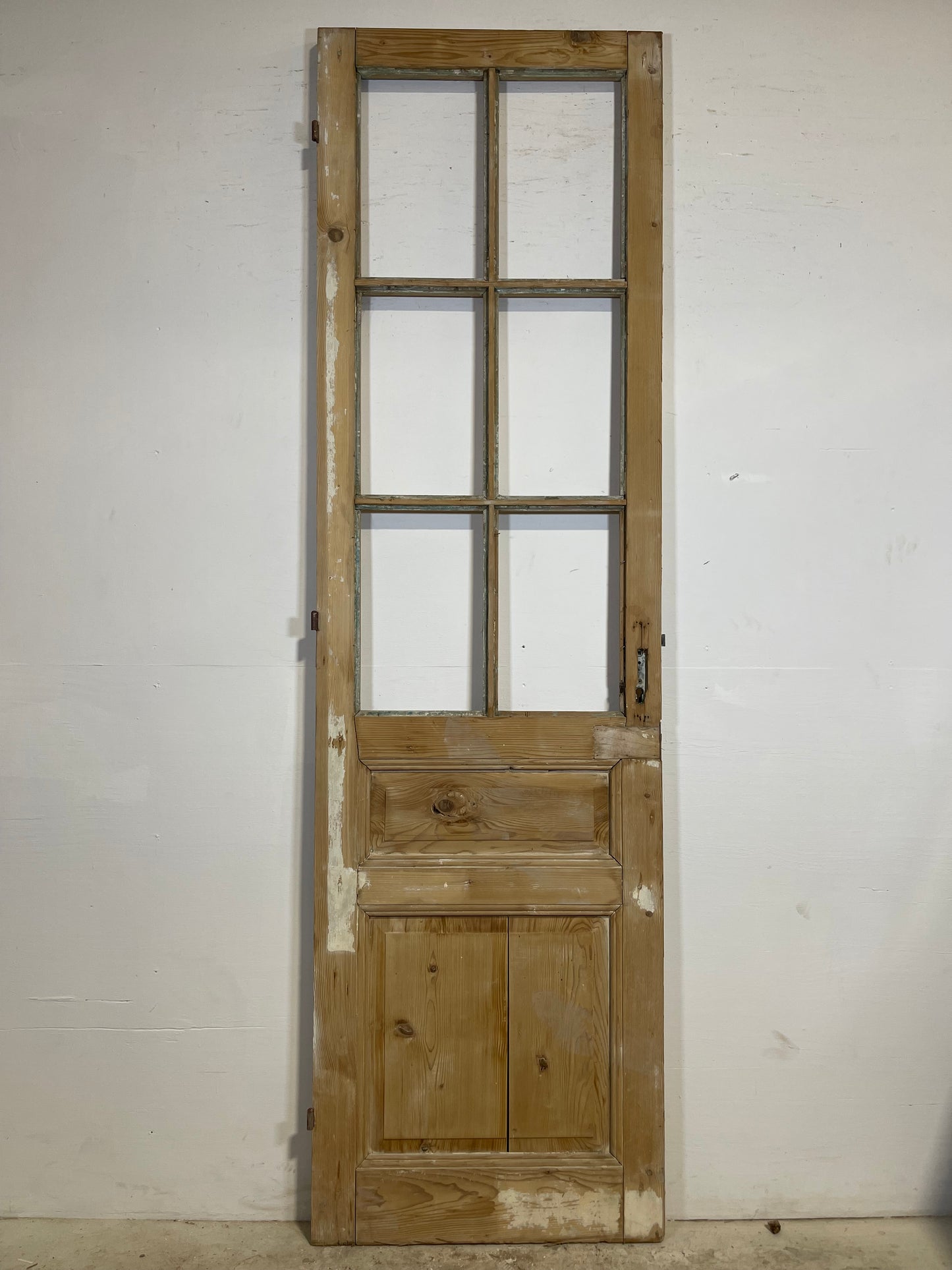 Antique French Panel Door with Glass  (102.25x29.25) L343