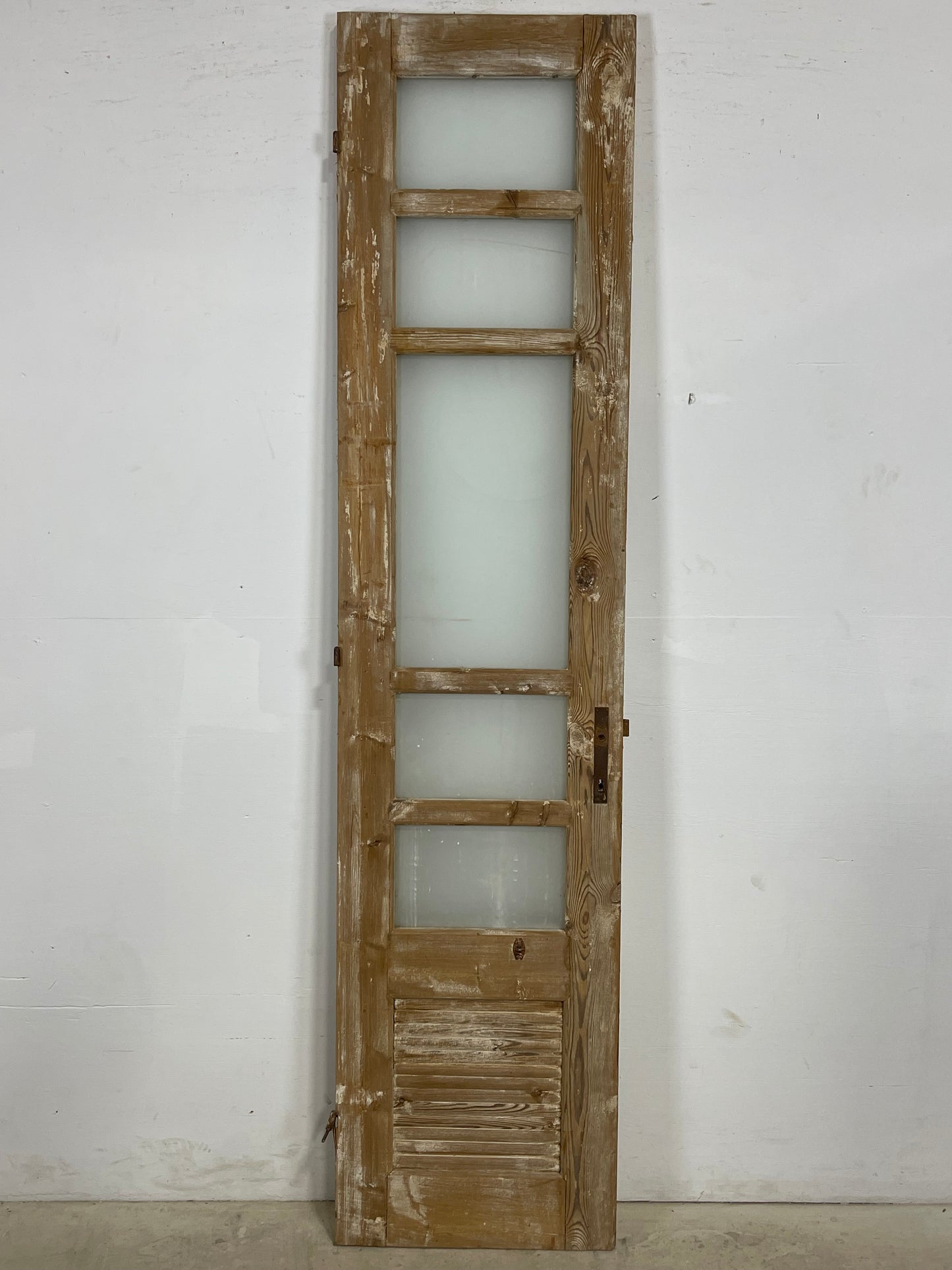 Antique French Panel Door with Glass (91.75x21.5) L391