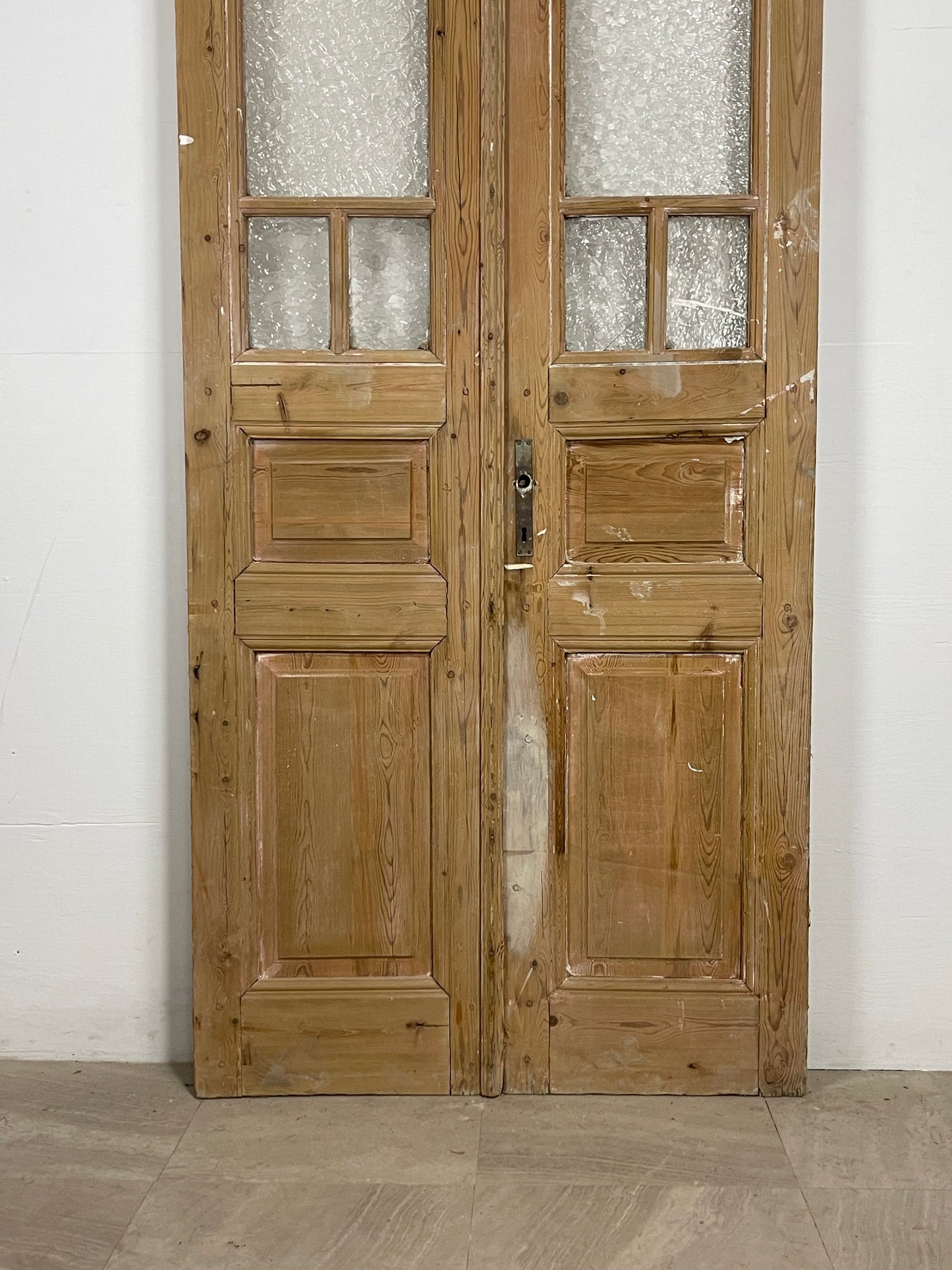 Antique French panel doors with Glass (93.5 x 39.25) O64