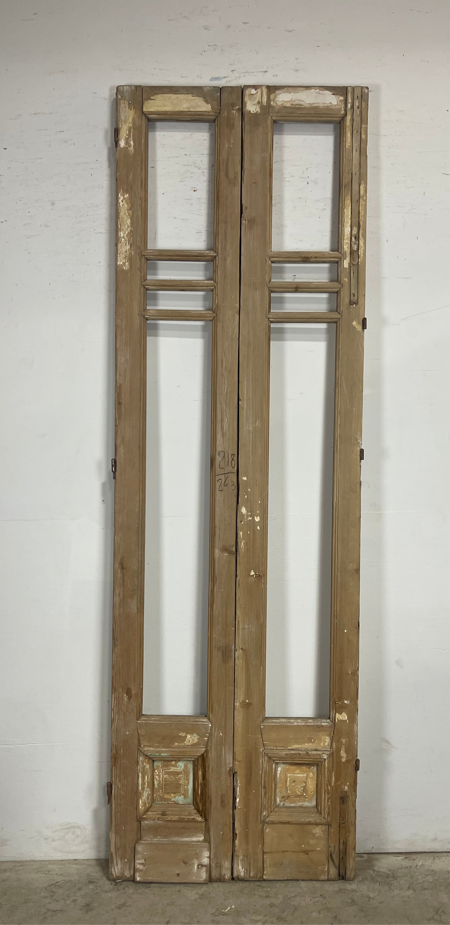 Antique French Panel Doors with glass (104x32.75) M078