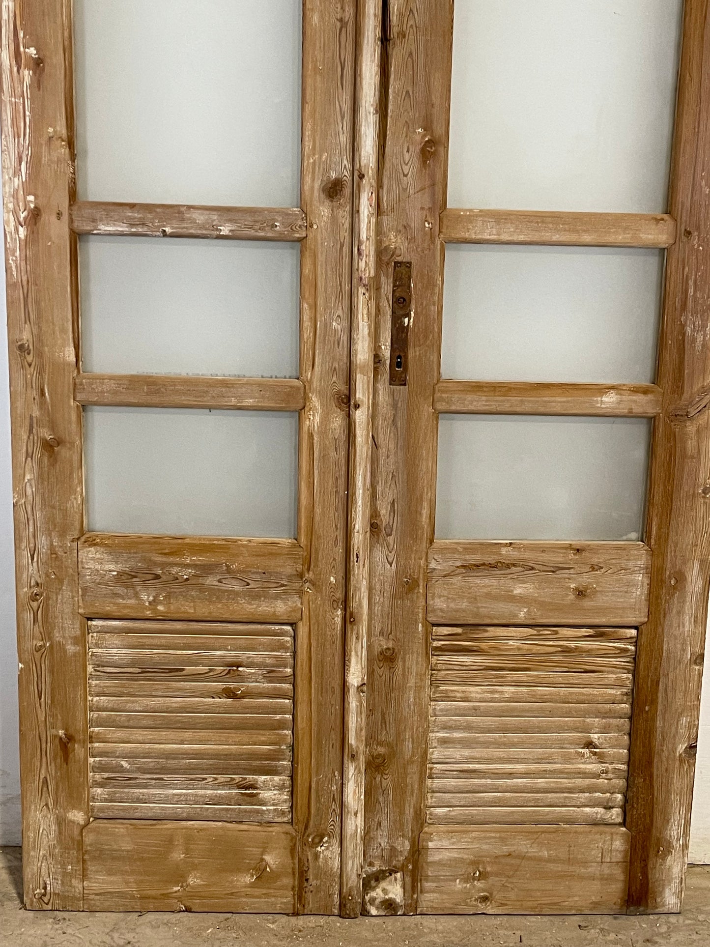 Antique French panel doors with glass (92x42.75) L177