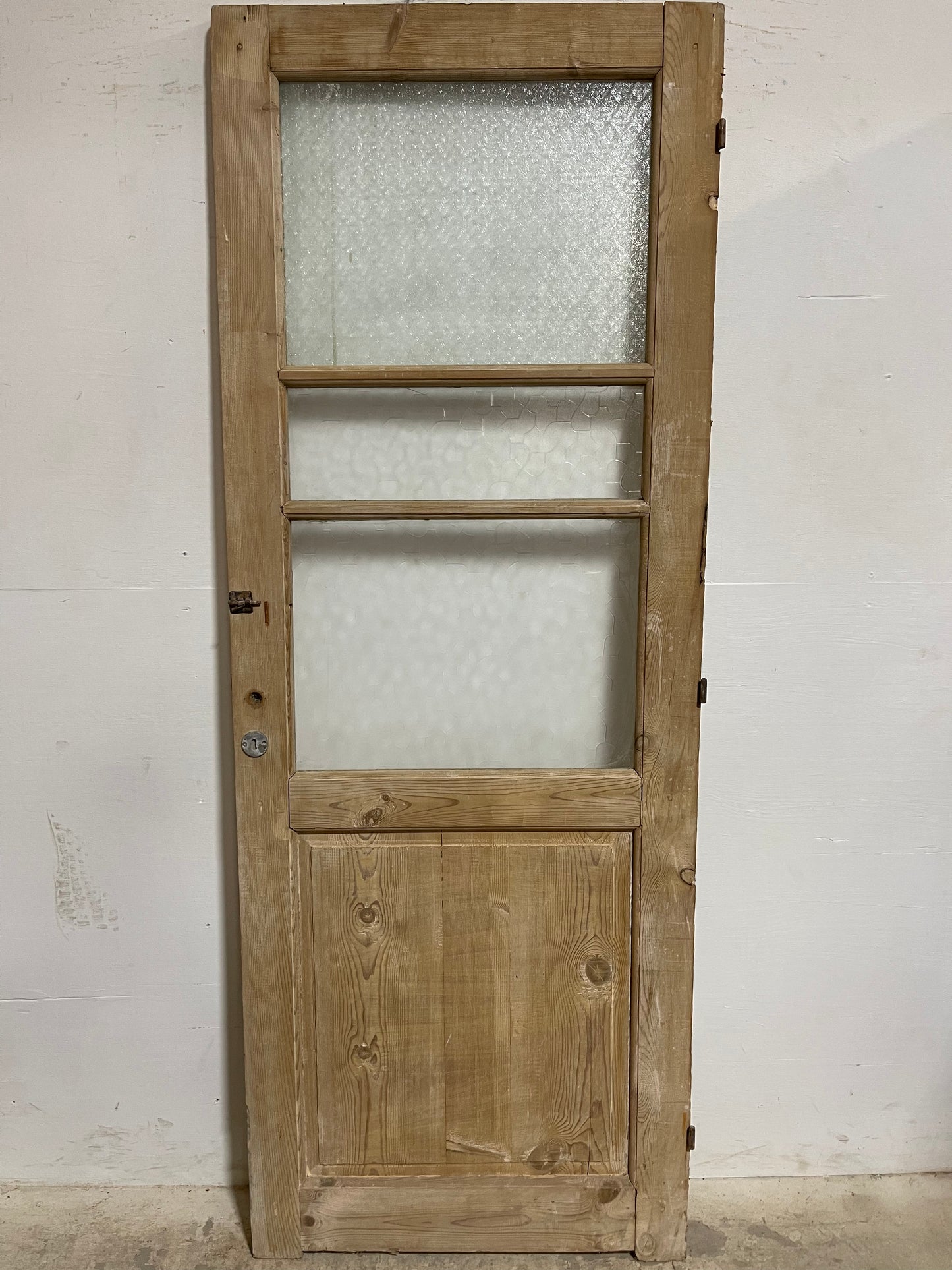 Antique French Panel Door with Glass (84x31.5) J918