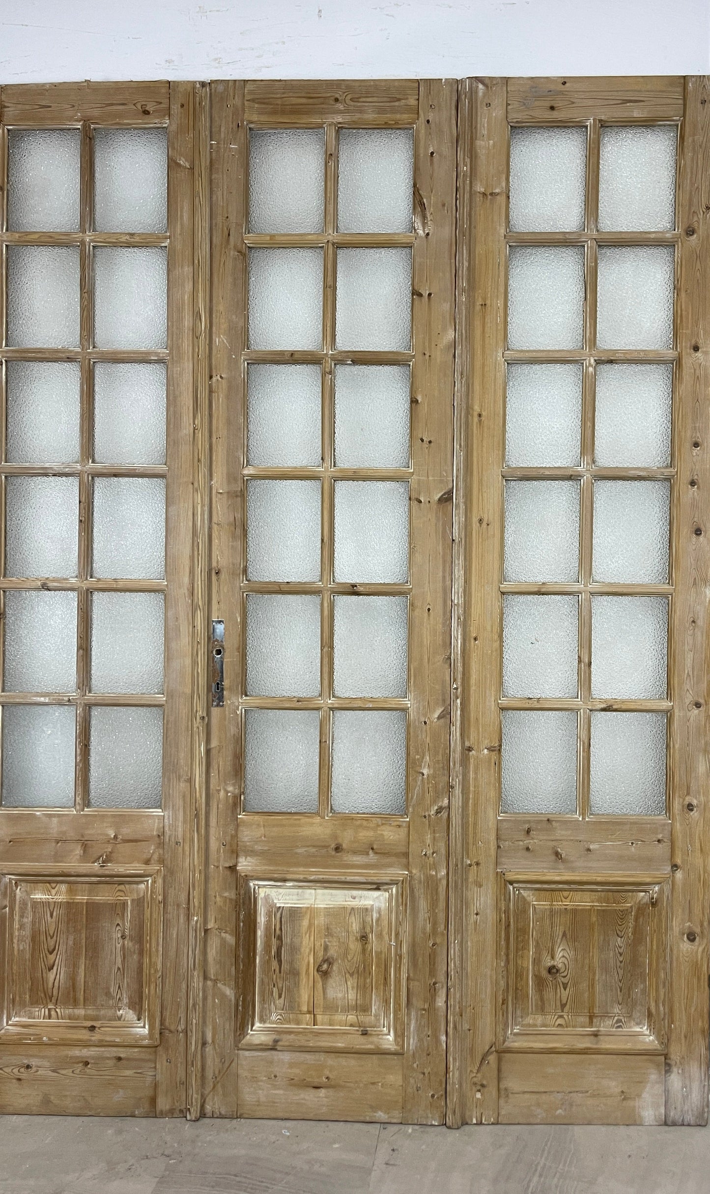 Antique French panel doors with Glass (97.75 x 96.5) O84
