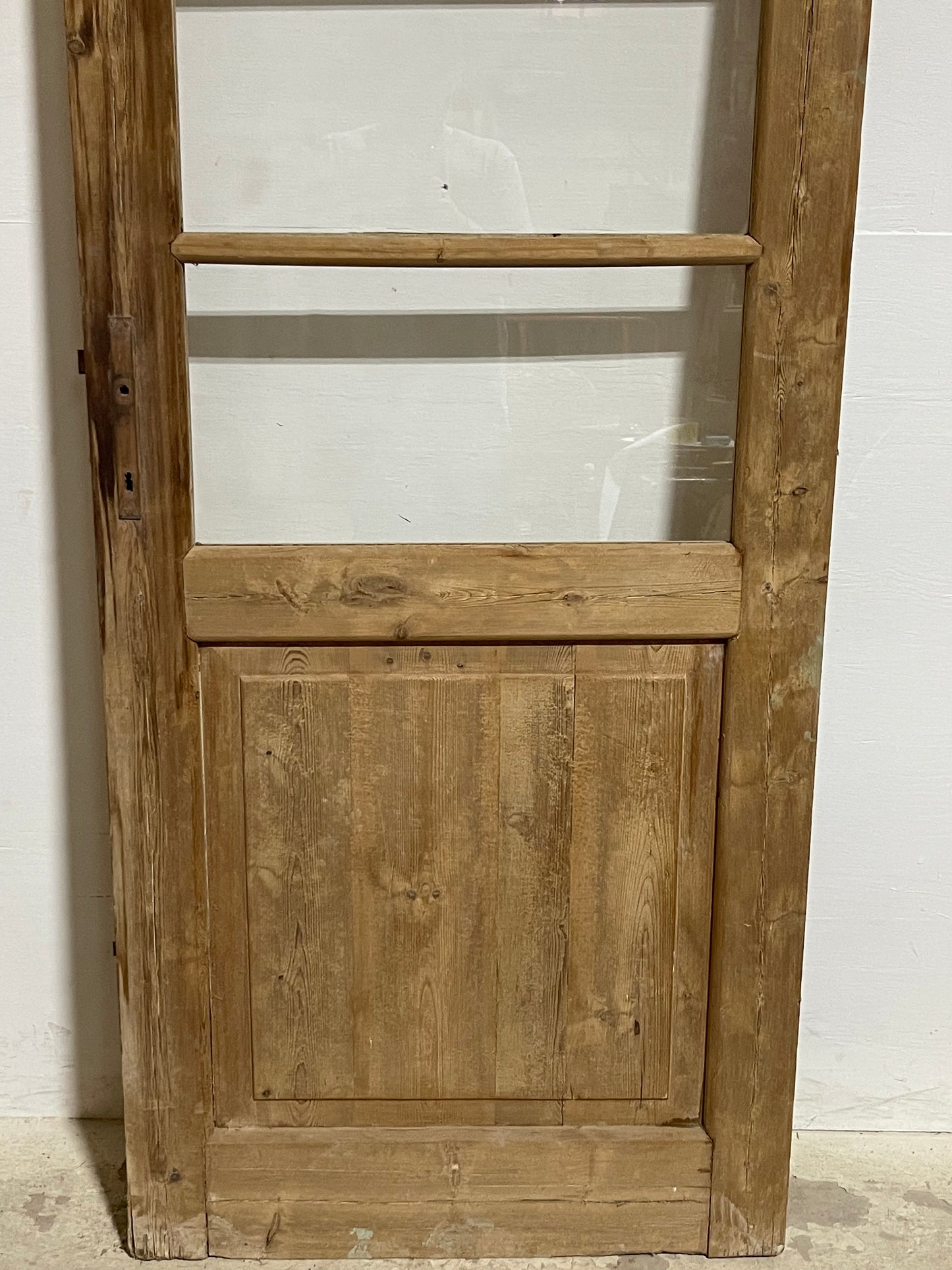 Antique French Panel Door with Glass (91.75x32) J902