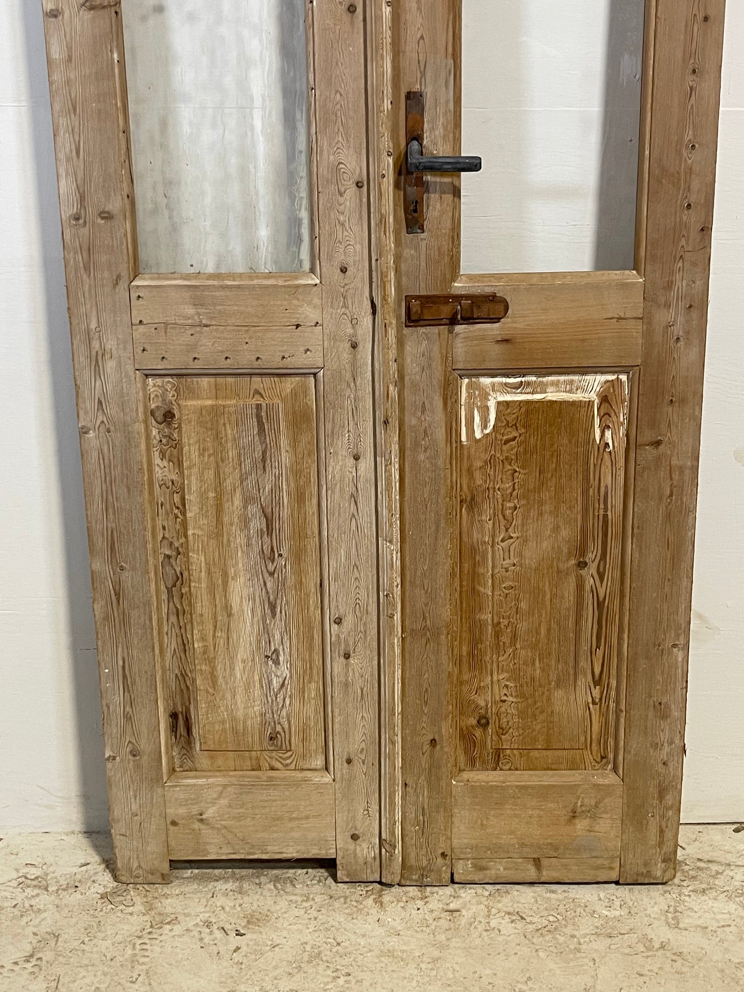 Antique French panel doors with glass (91.25x36.5) L224