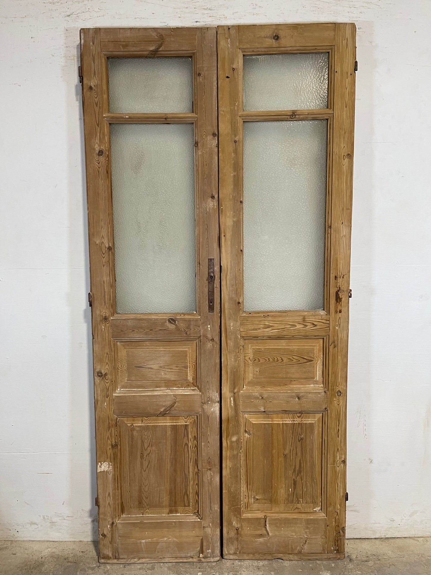 Antique French panel doors with glass (83x40) L112