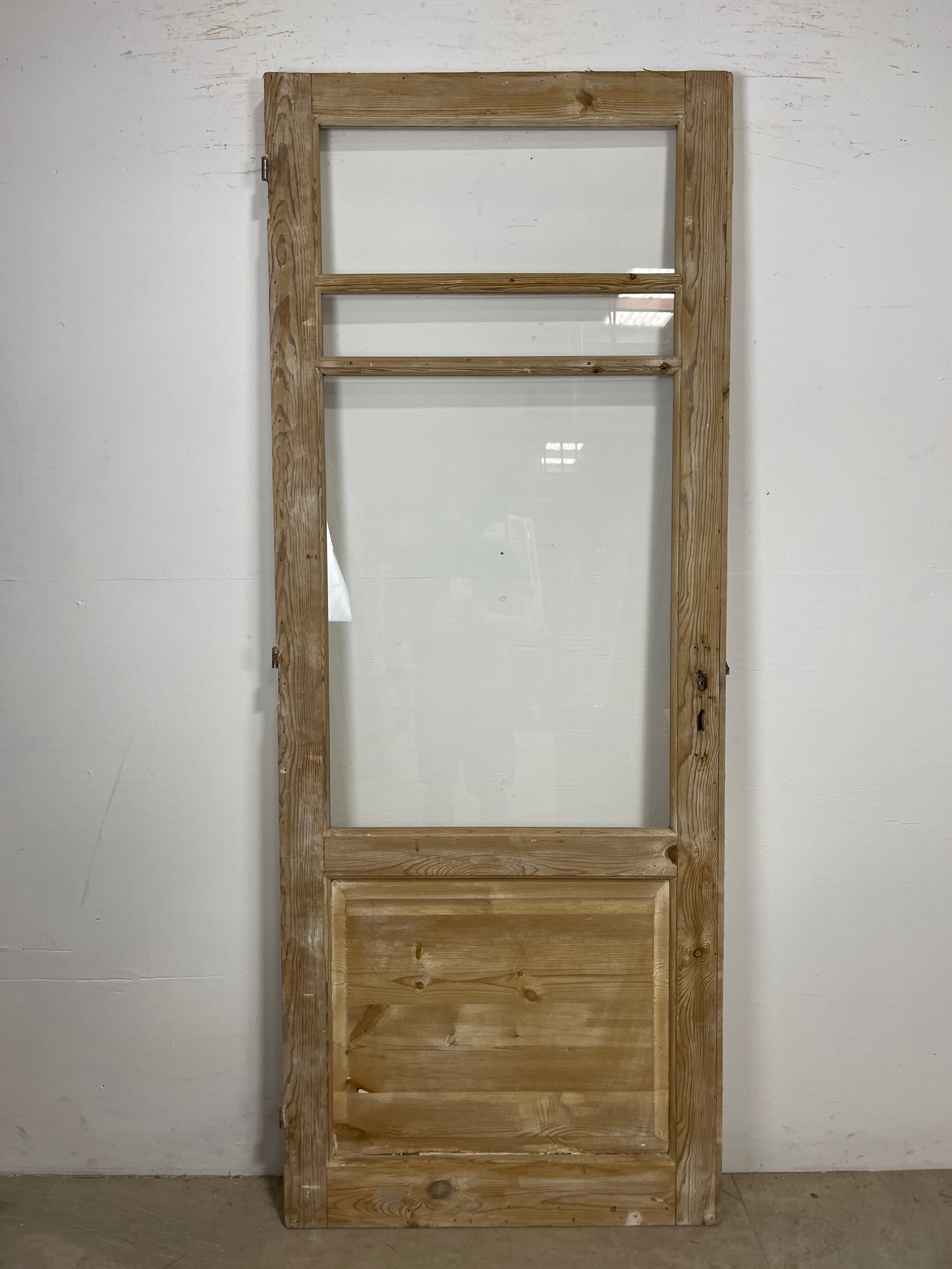 Antique French Panel Door - Single with glass (82.25x32.25) O252