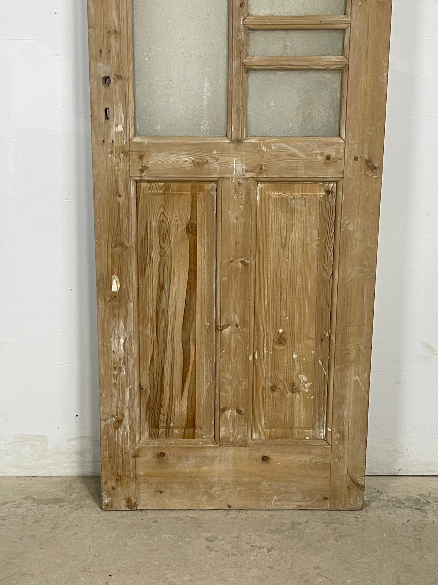 Antique French Panel Door with Glass  (85.25 x 28) M238