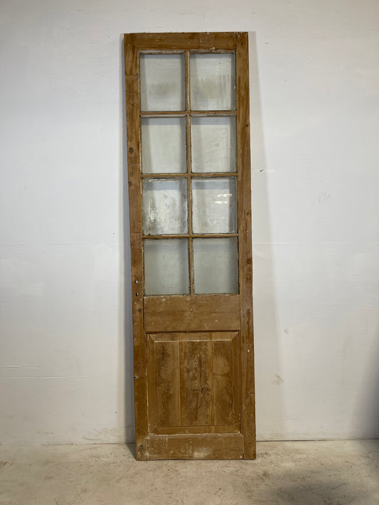 Antique French Panel Door with Glass  (94.25x27.25) L236
