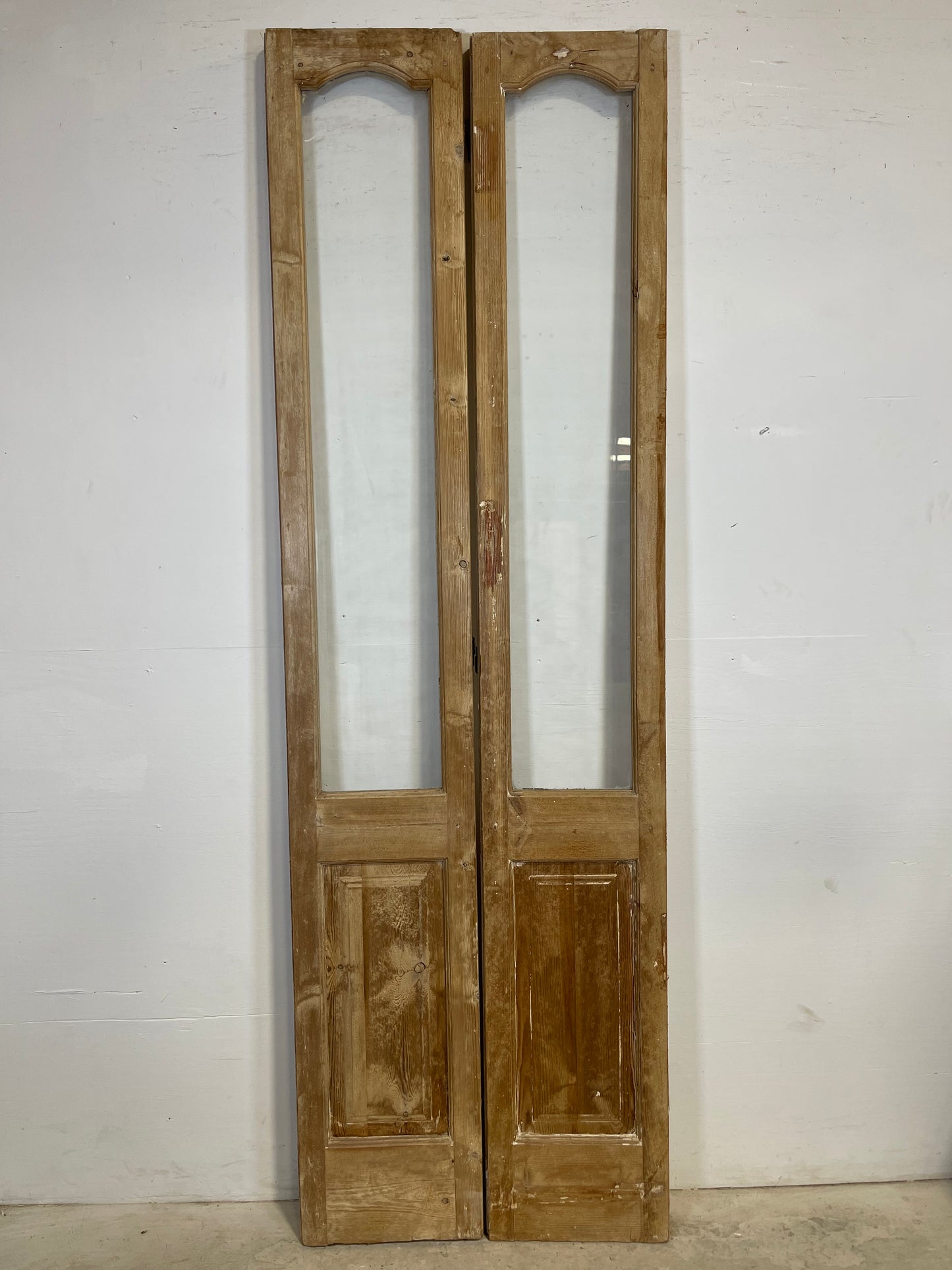 Antique French Panel Doors with glass  (94x29)  K323