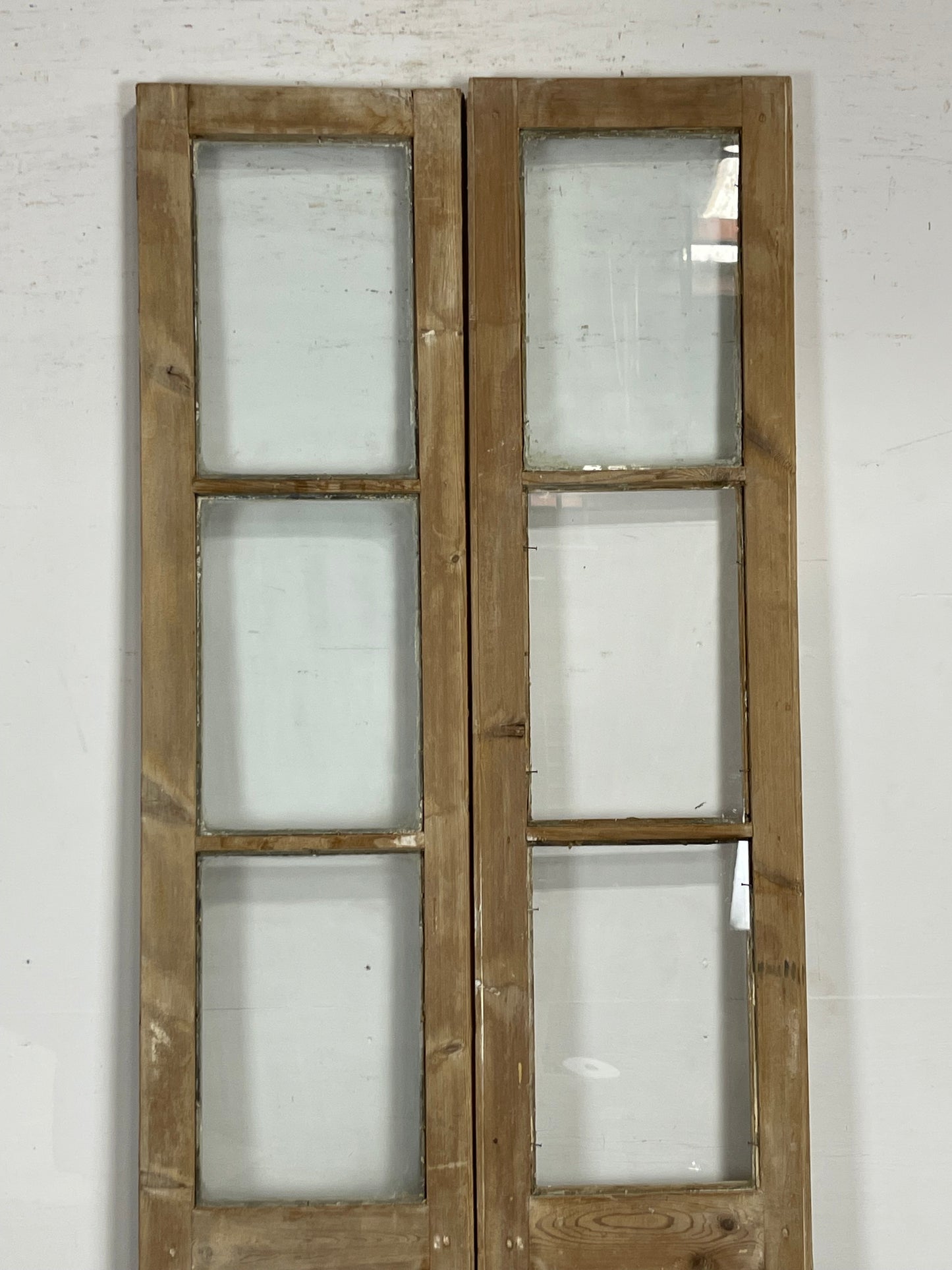 Antique French Panel Doors with glass (91.75x30.5) M082