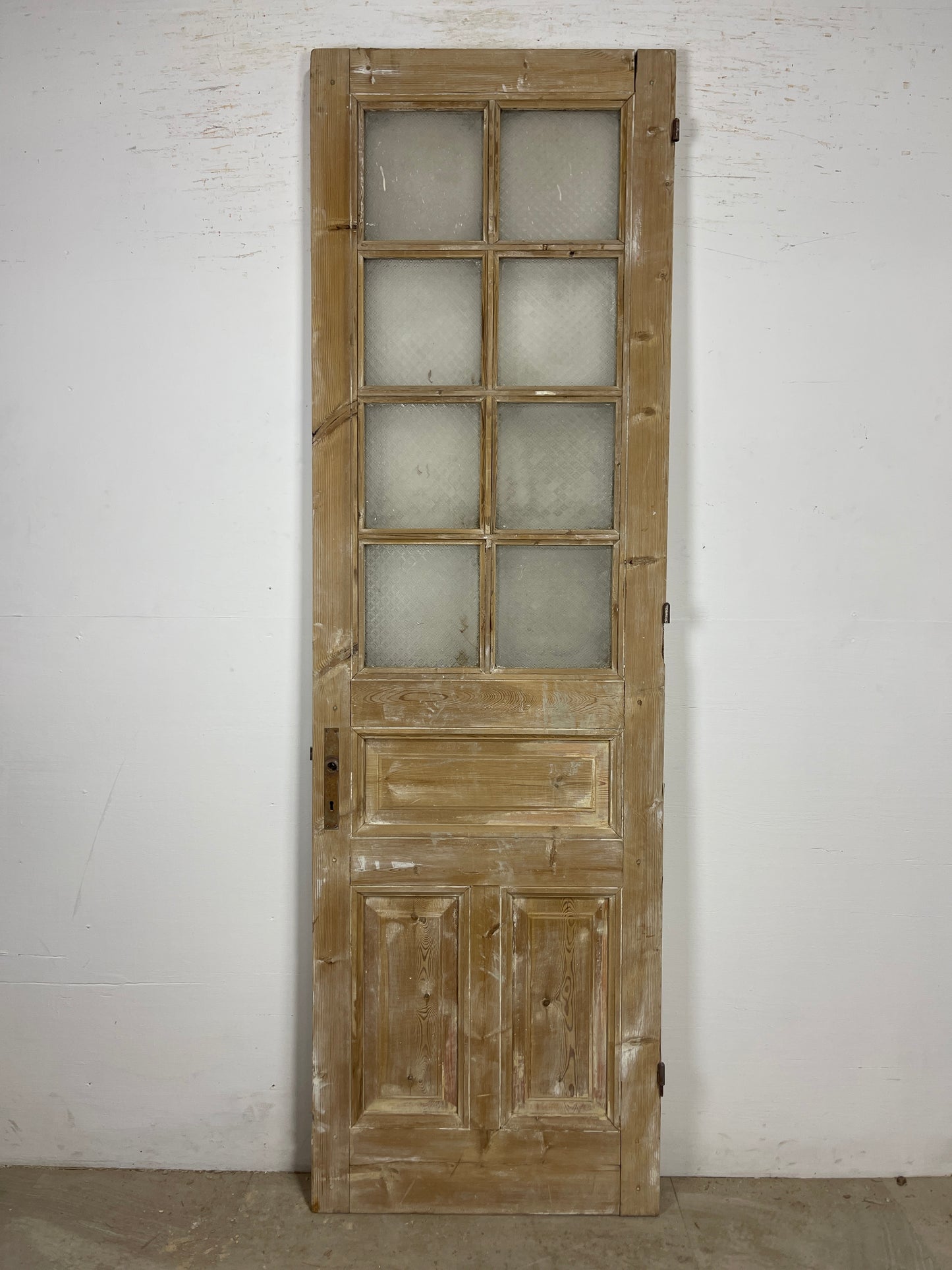 Antique French Panel Door - Single with glass (91.5x28) O284