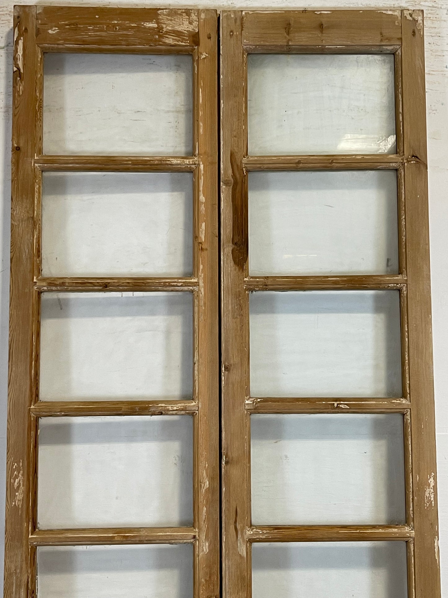 Antique French panel doors with glass (89x38.75) L111