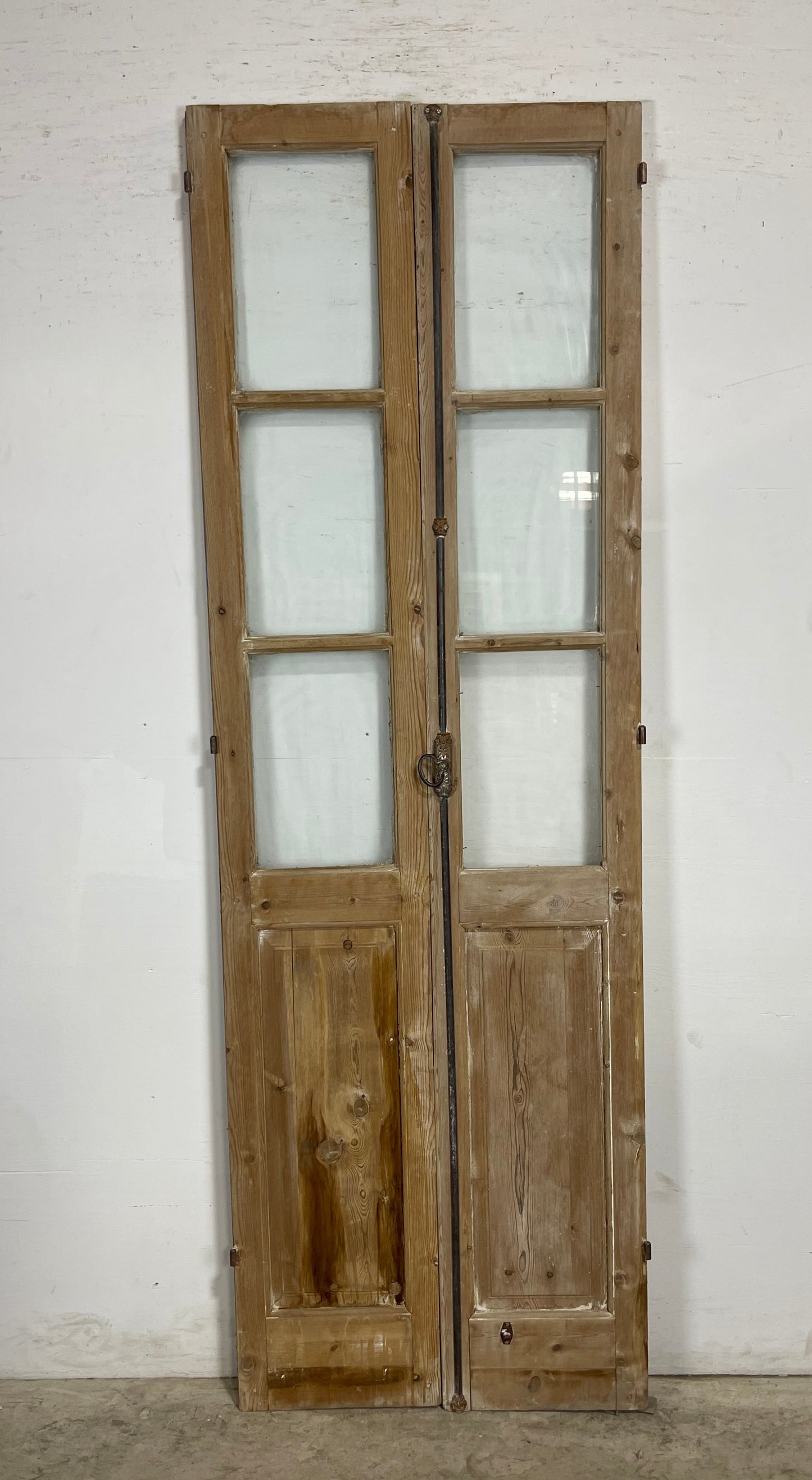Antique French Panel Doors with glass (91.75x30.5) M074