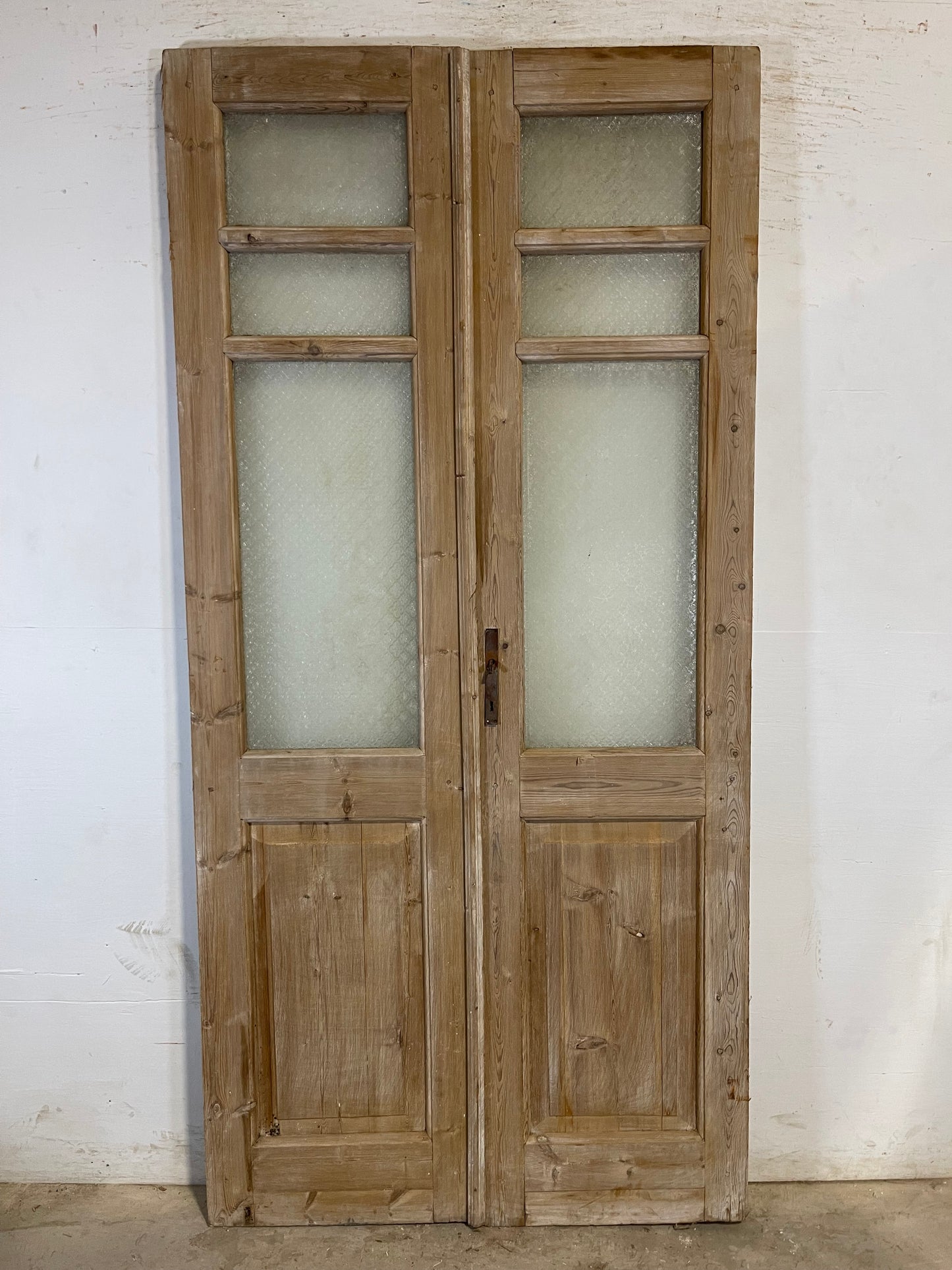 Antique French panel doors with glass (91x43.75) L193