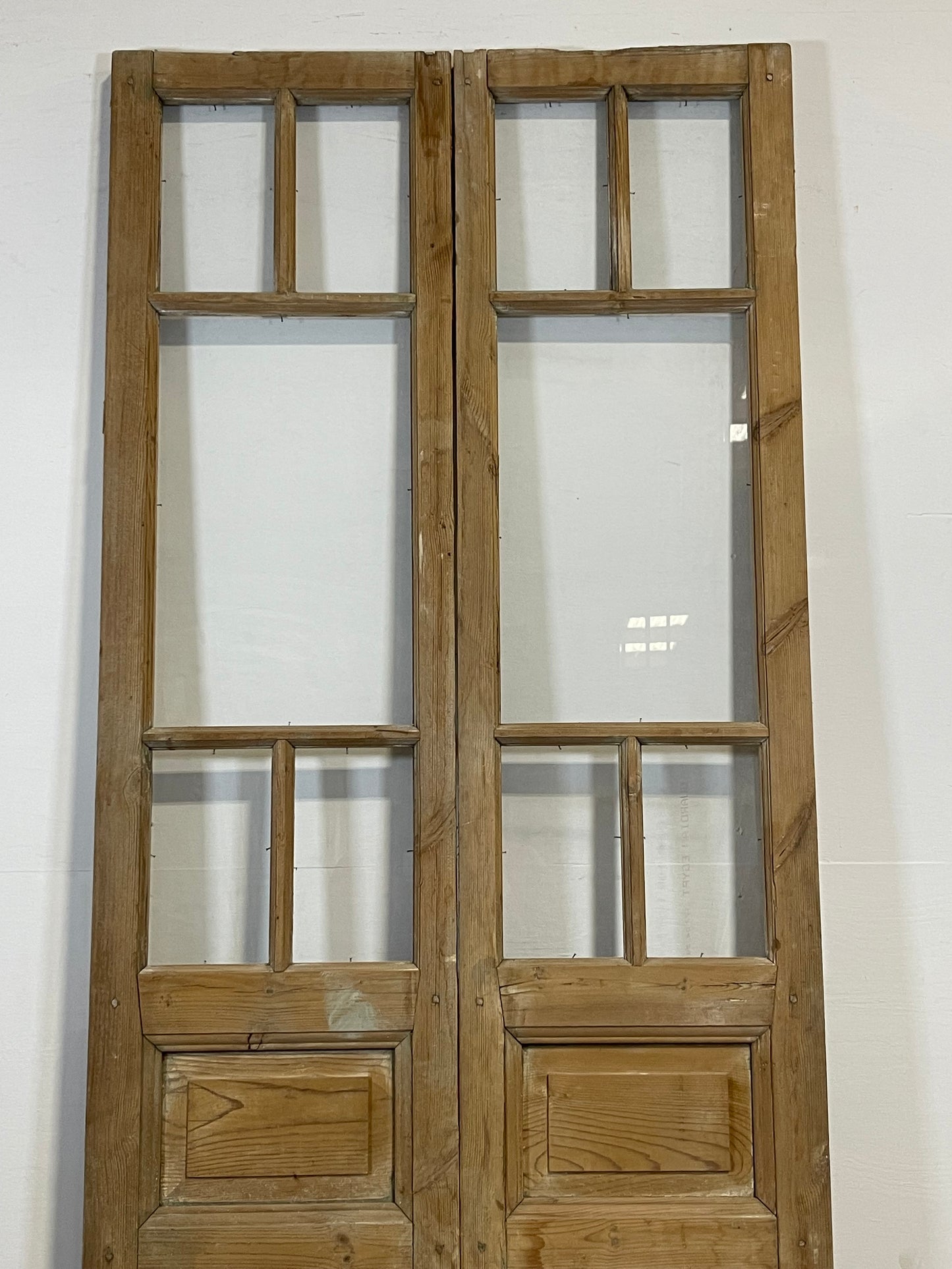 Antique French panel doors with glass (93.5 x 37.5) L222