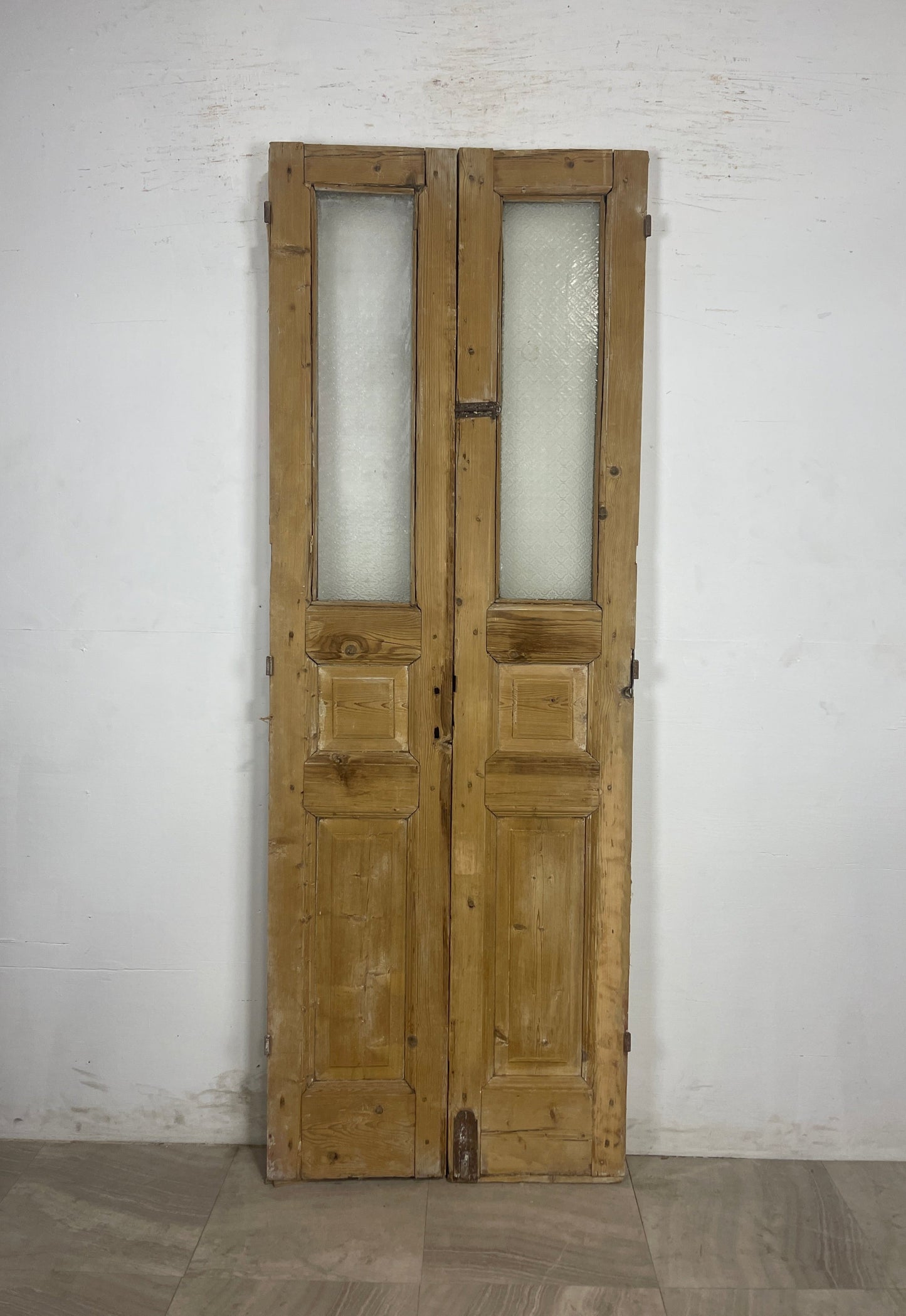 Antique French Panel Doors with glass (89 x 31.25) N149