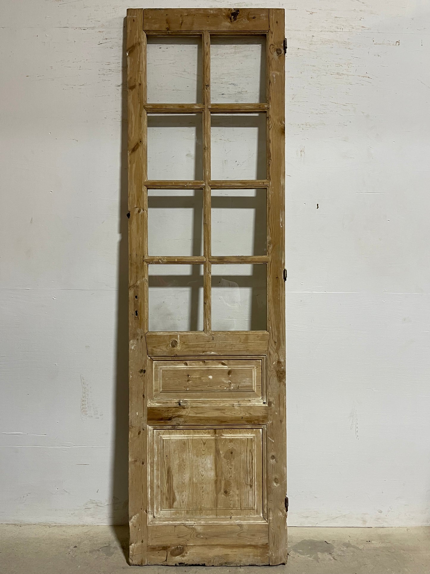 Antique  French Panel Door with Glass  (93x25.25) K314s