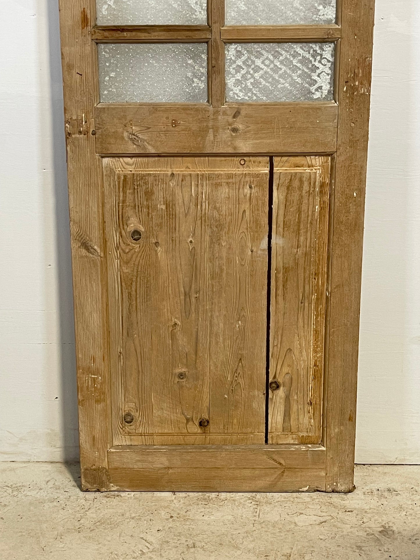 Antique French Panel Door with Glass (88.5x27.75) L239