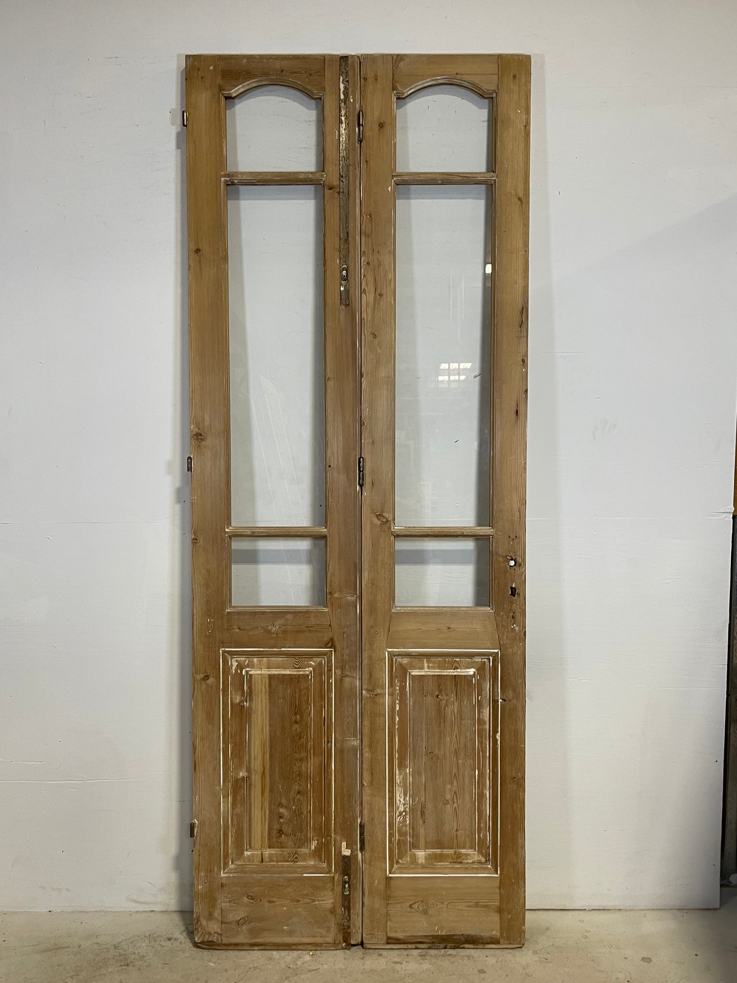Antique French panel doors with glass (99x37.5) k315