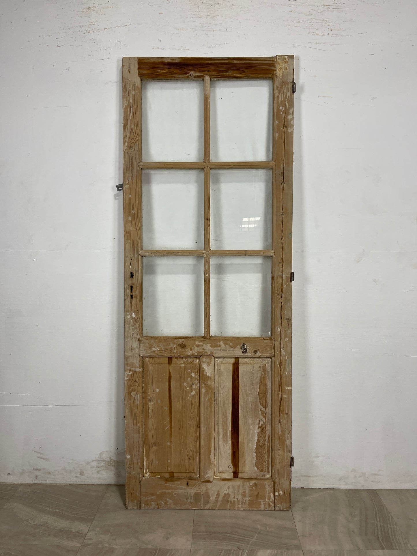 Antique French Panel Door with Glass (83 x 31) N159
