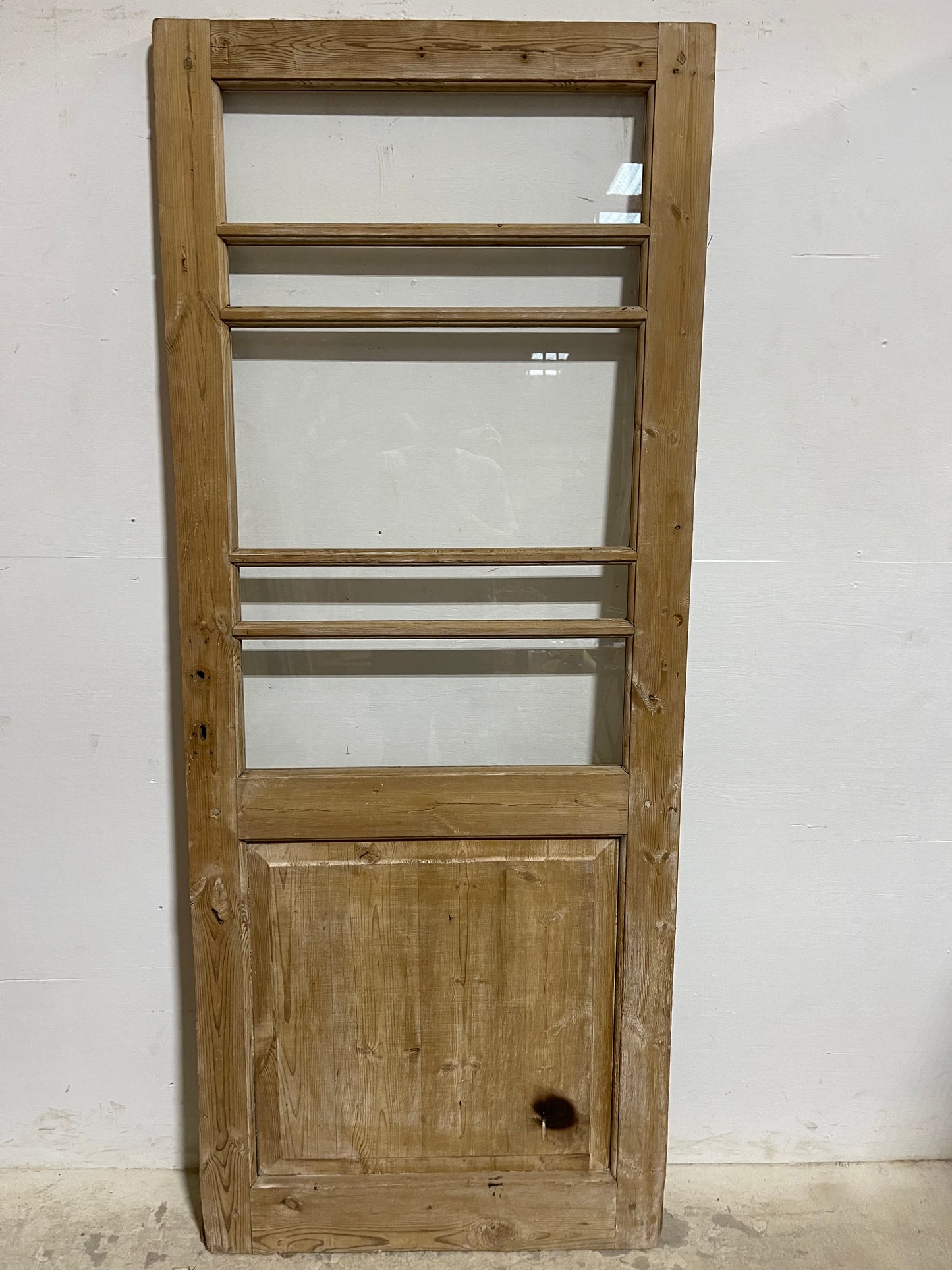 Antique French Panel Door with Glass  (79.5x32) J907