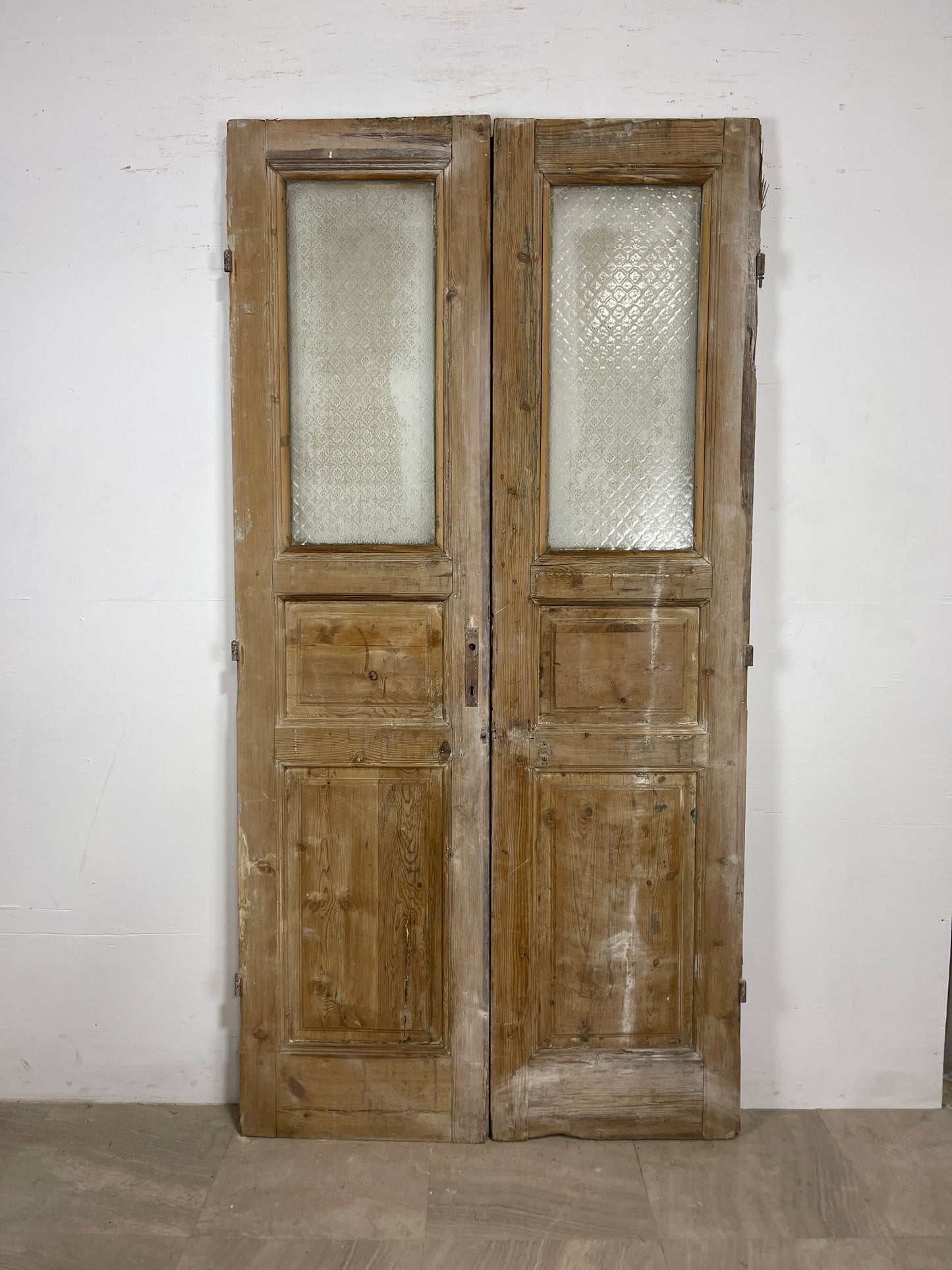 Antique French panel doors with Glass (88.25 x 44.75) O81