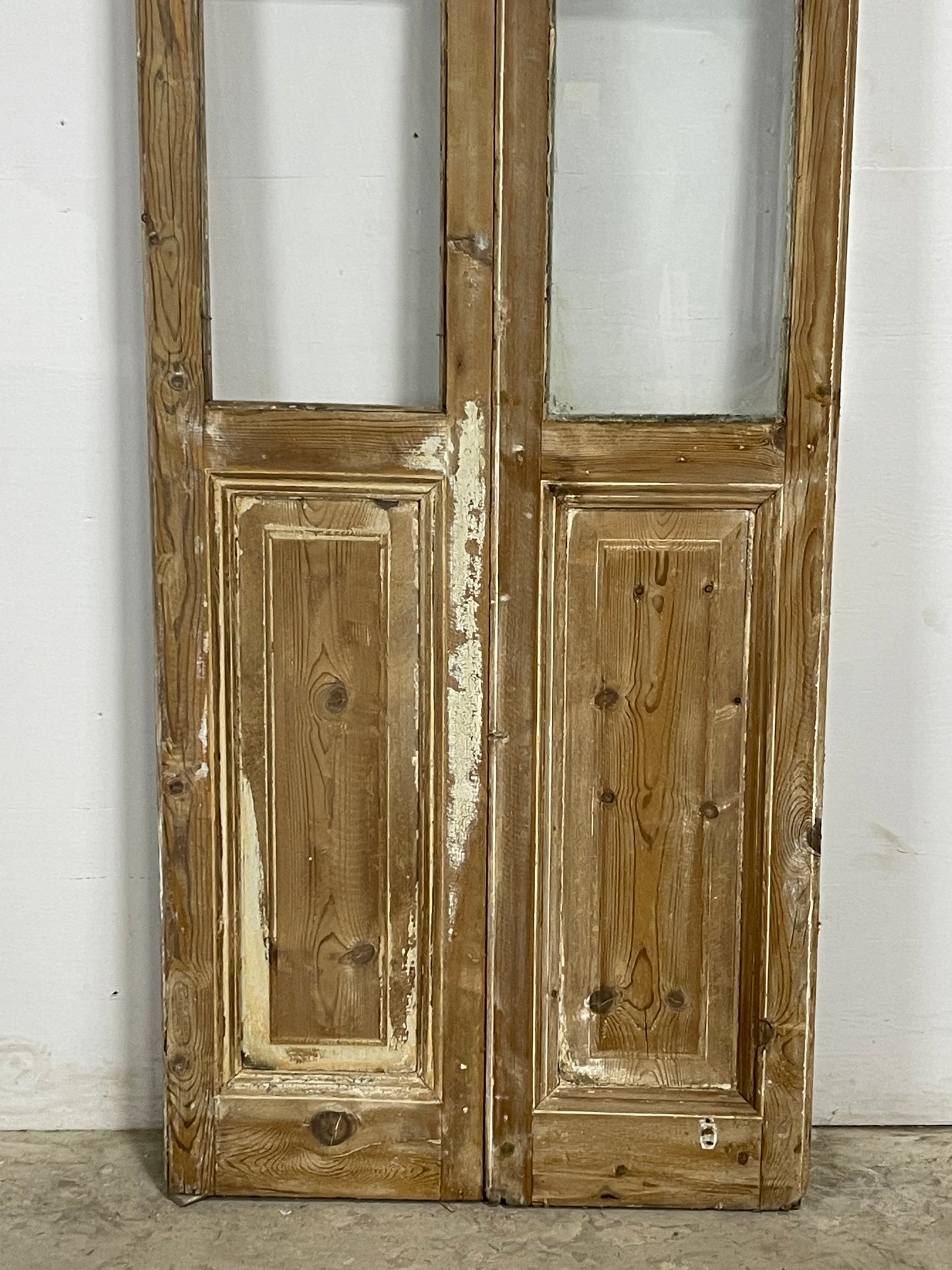 Antique French Panel Doors with glass (103.75x30.75) M081
