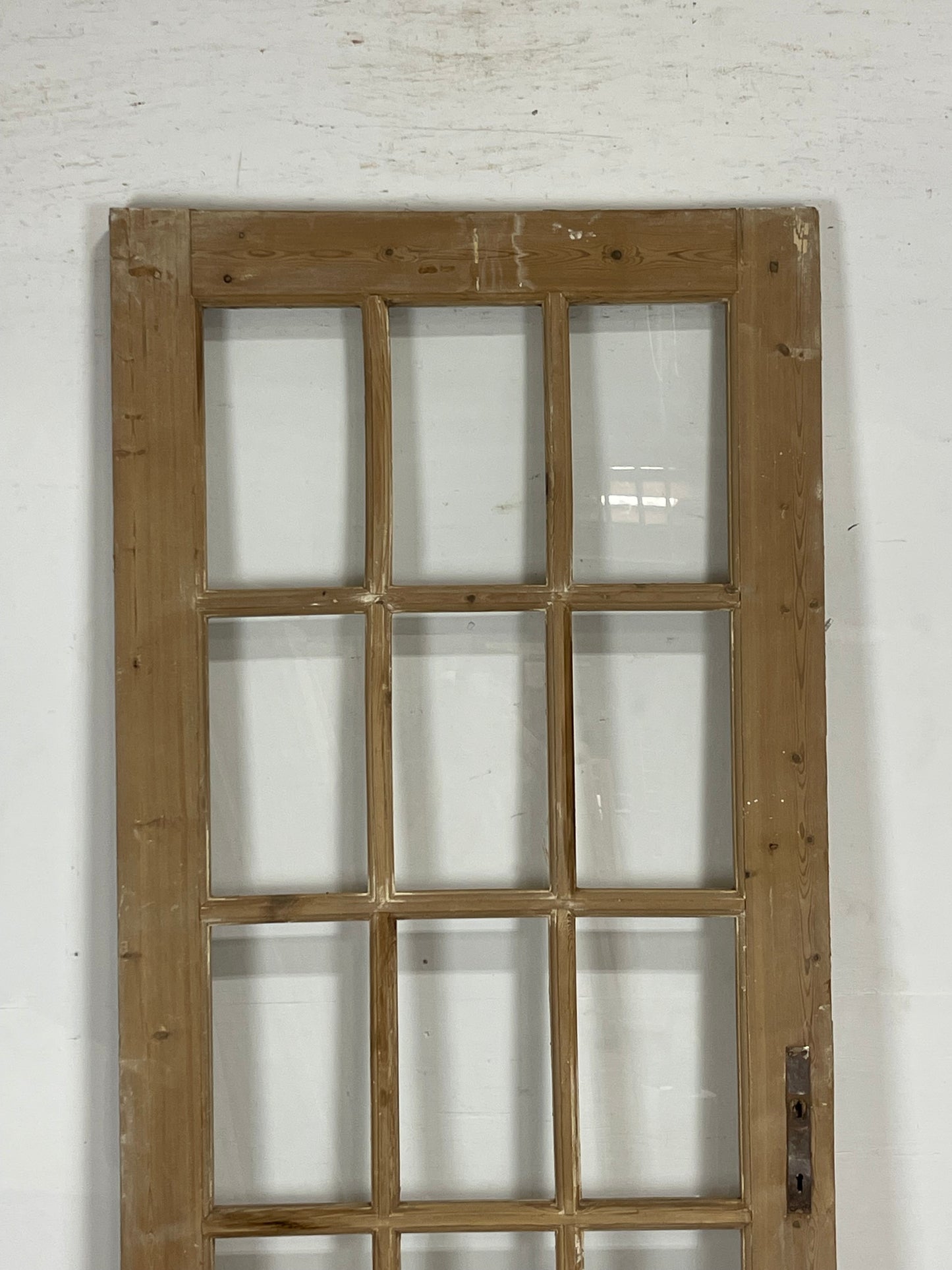 Antique French Panel Door with Glass (84x31.5) M214
