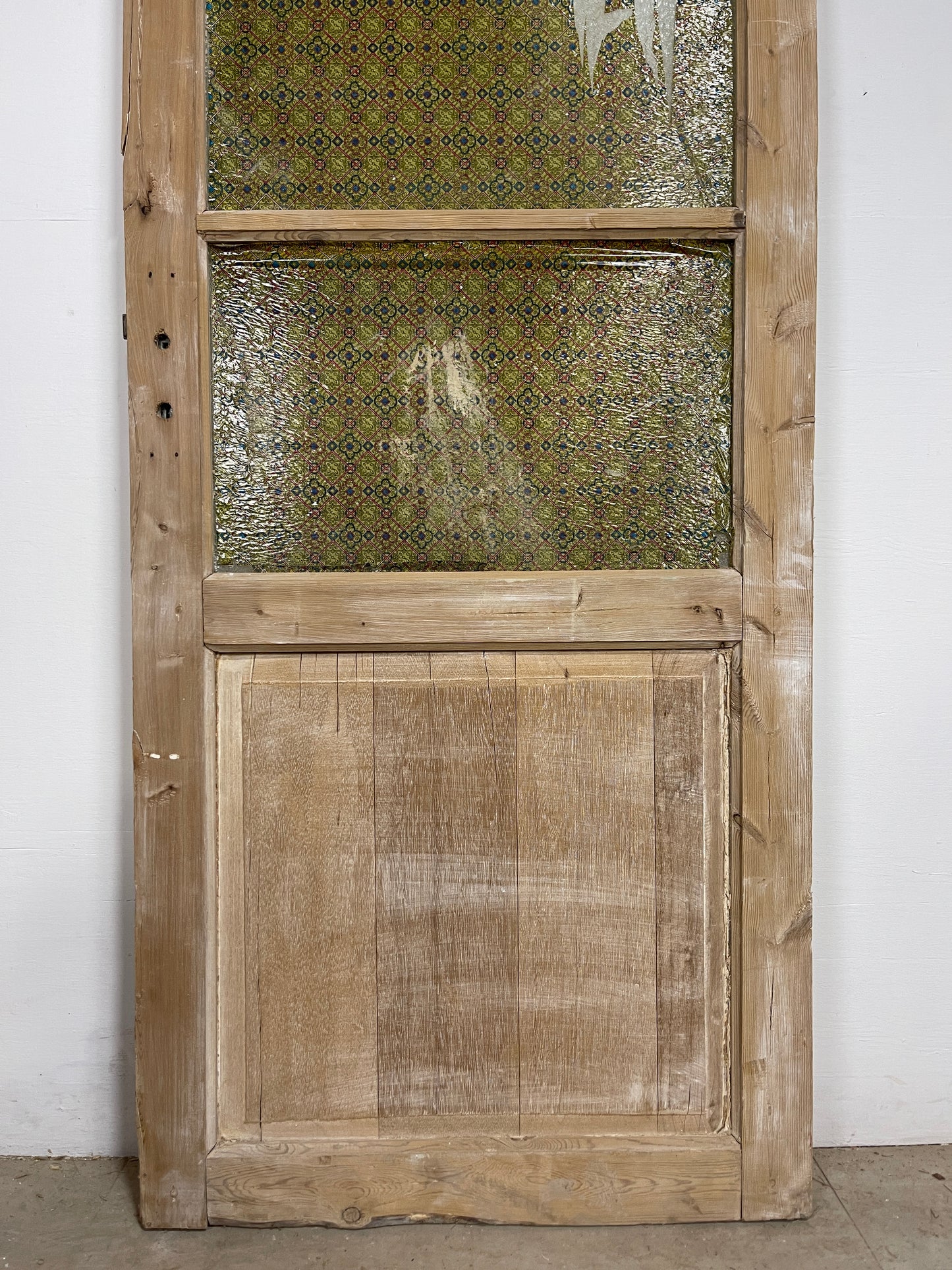 Antique French Panel Door - Single with glass (83x31.5) O246 AI