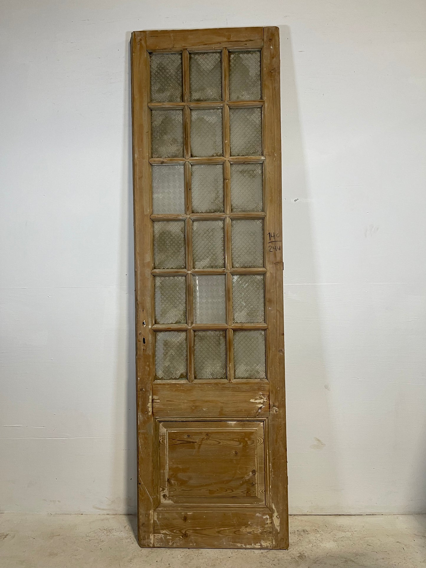 Antique French Panel Door with Glass  (96.5x27.75) L237