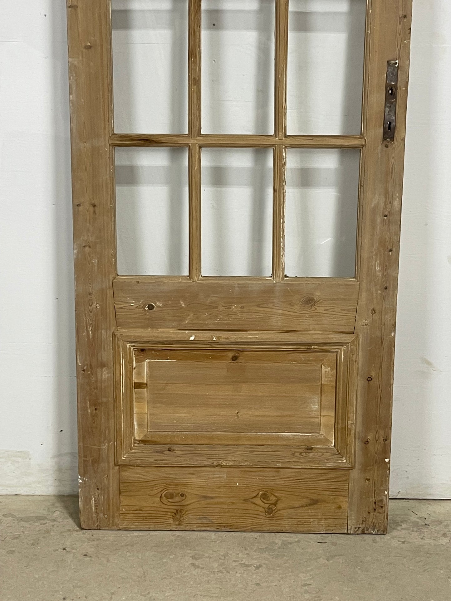 Antique French Panel Door with Glass (84x31.5) M214