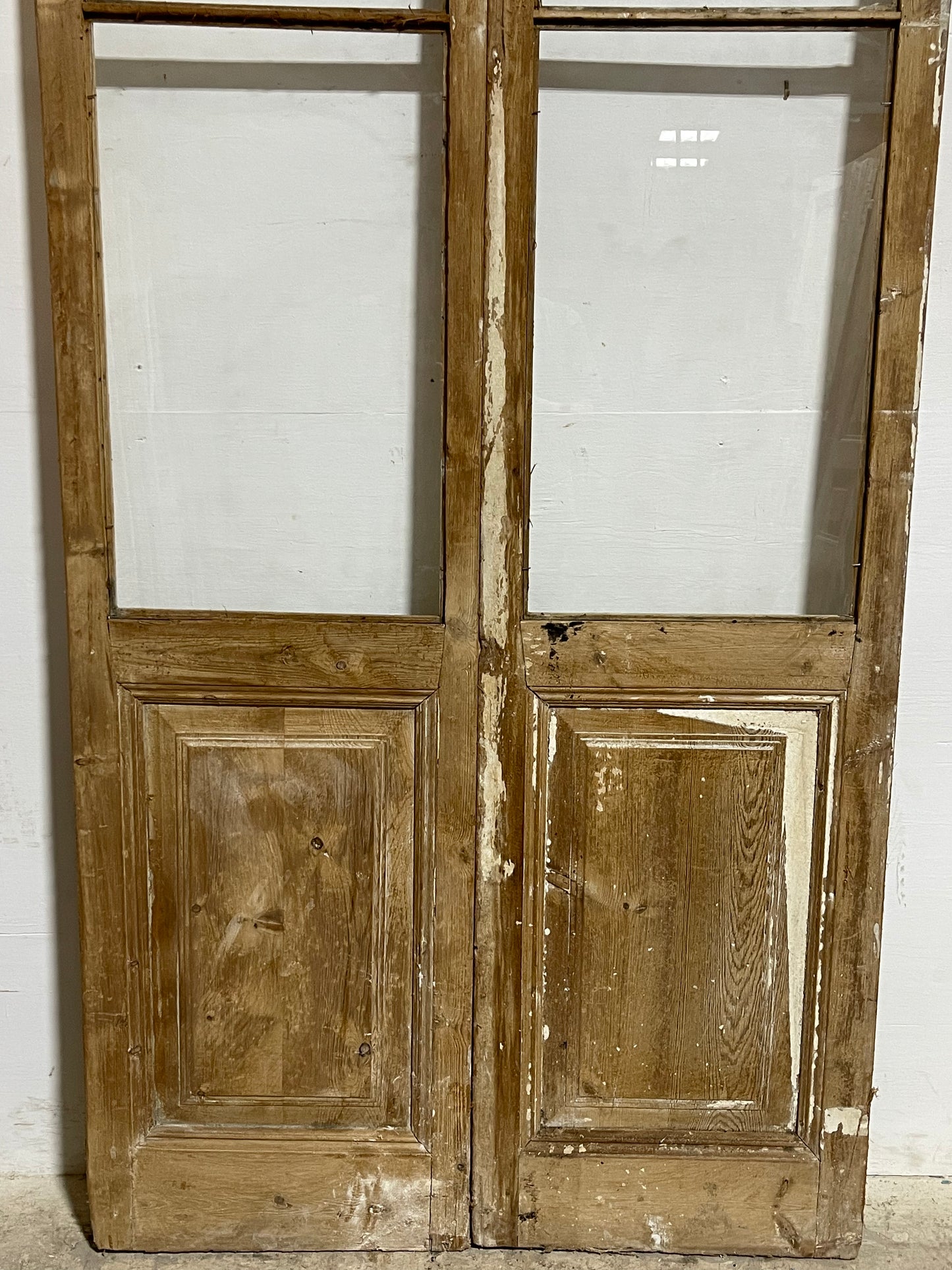 Antique French Panel Doors with glass (100.25x44.5) K306