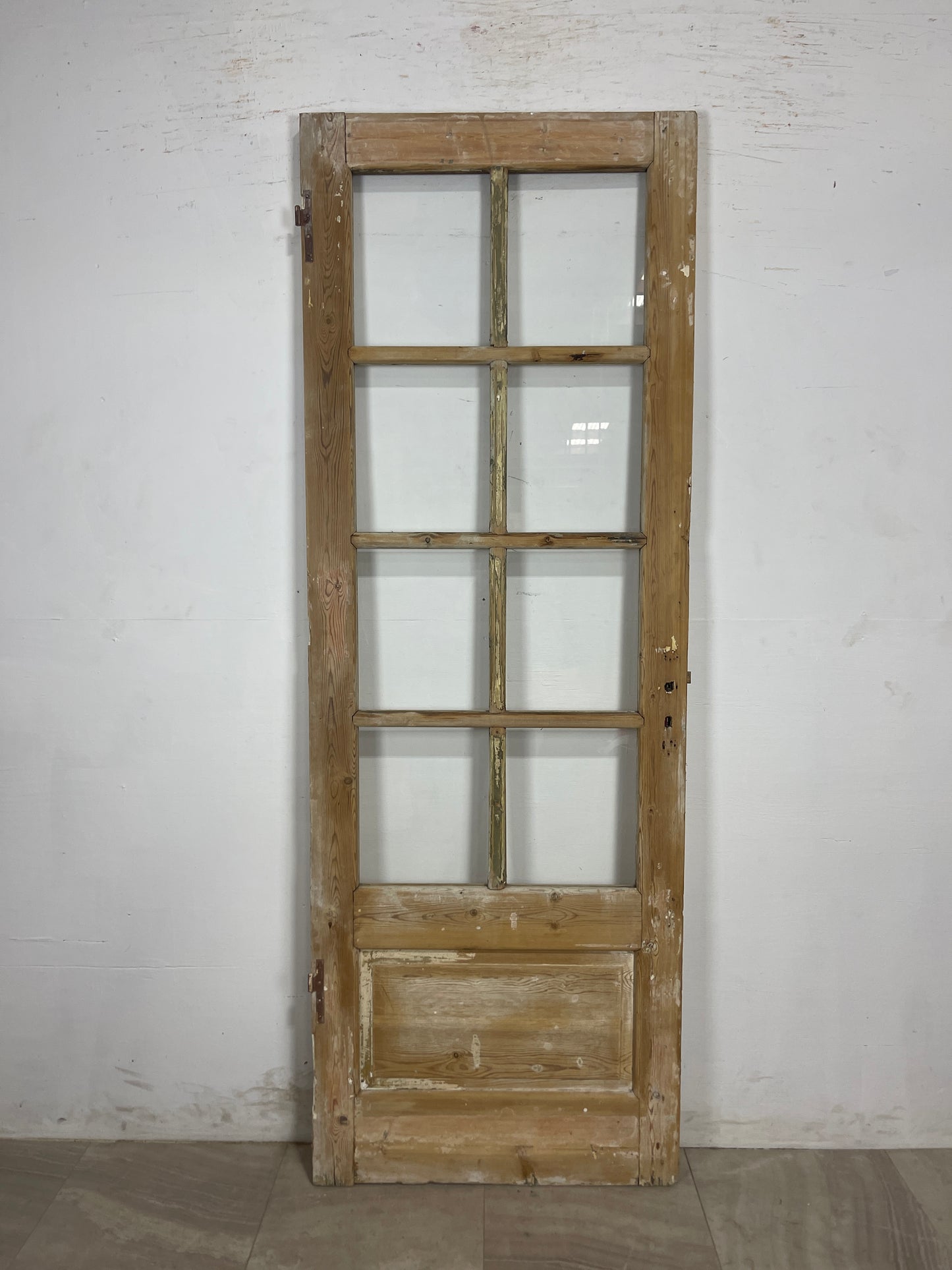 Antique French Panel Door with Glass (88 x 31.25) N196