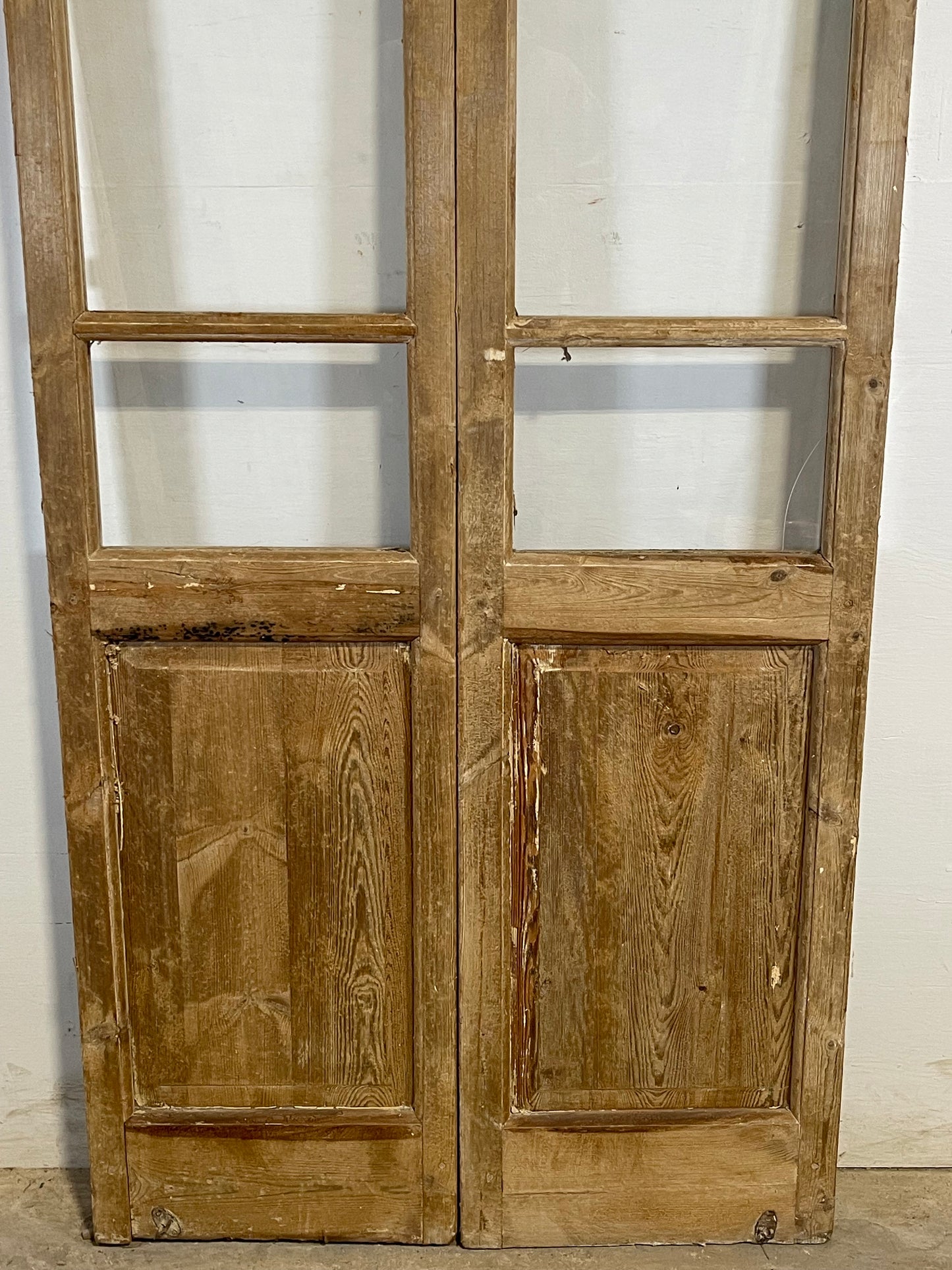 Antique French panel doors with glass (83x34.5) L170