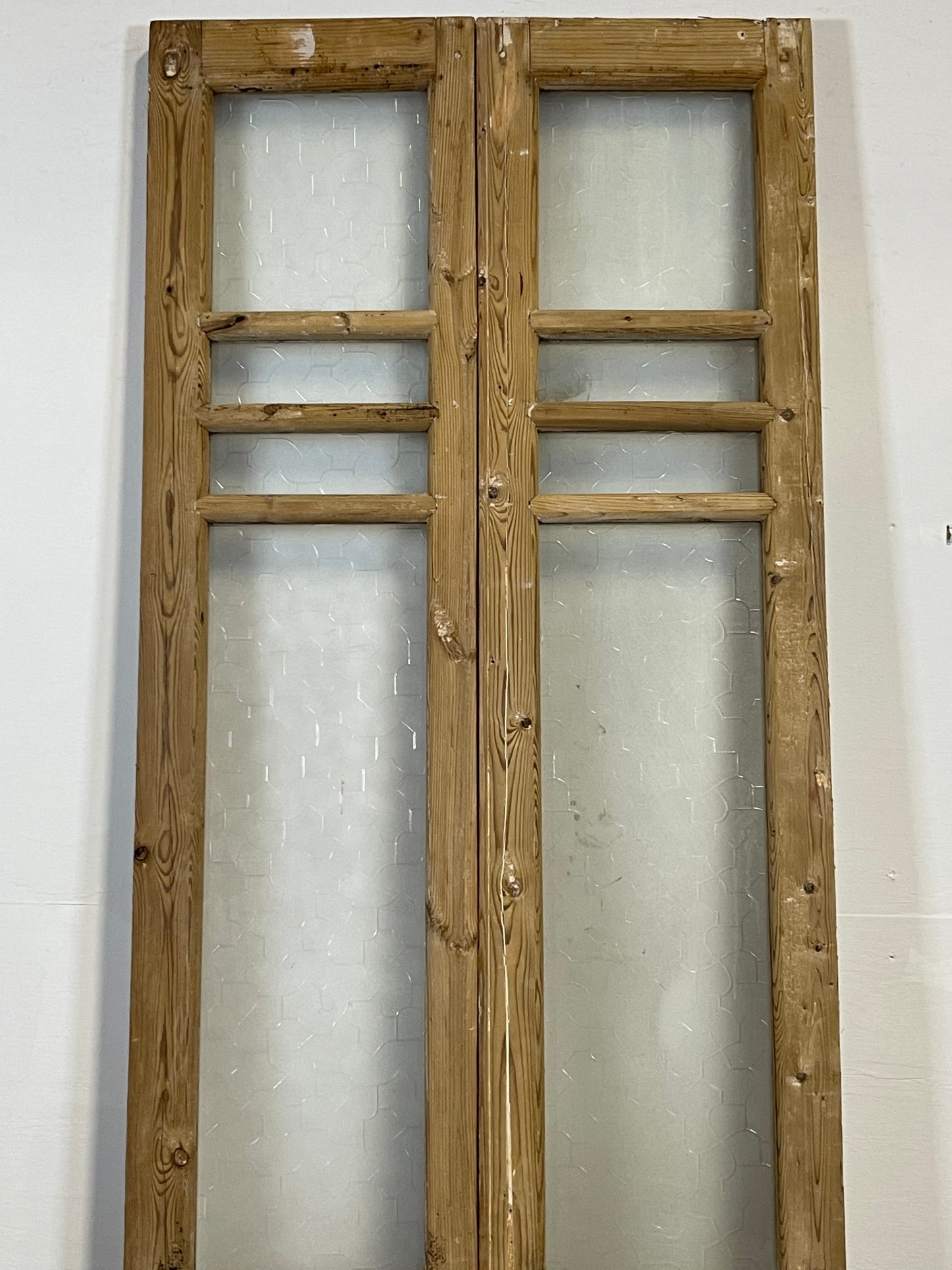 Antique French panel doors with glass (86.5x28.75) L213
