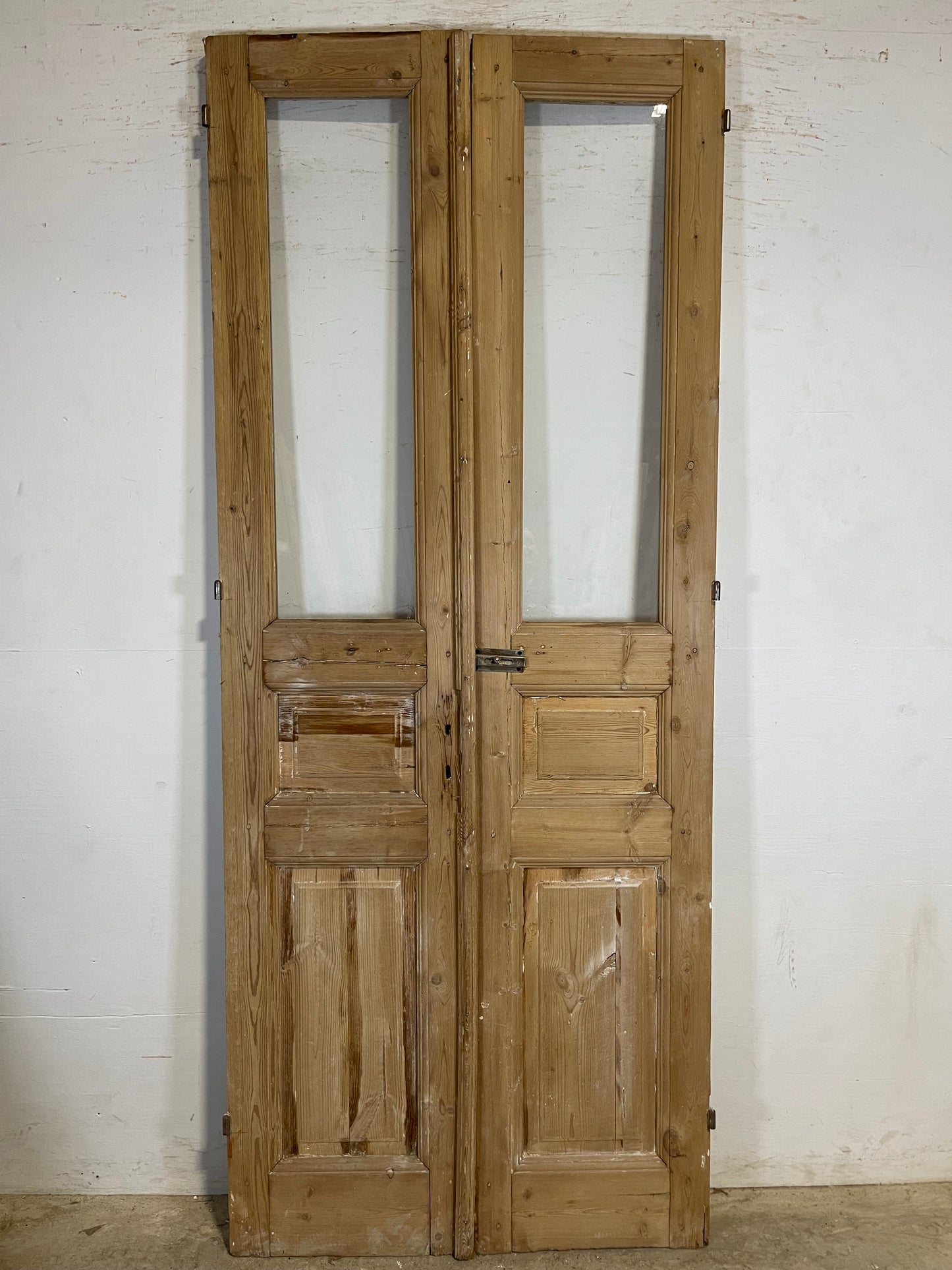 Antique French panel doors with glass (94.25x38.5) K341
