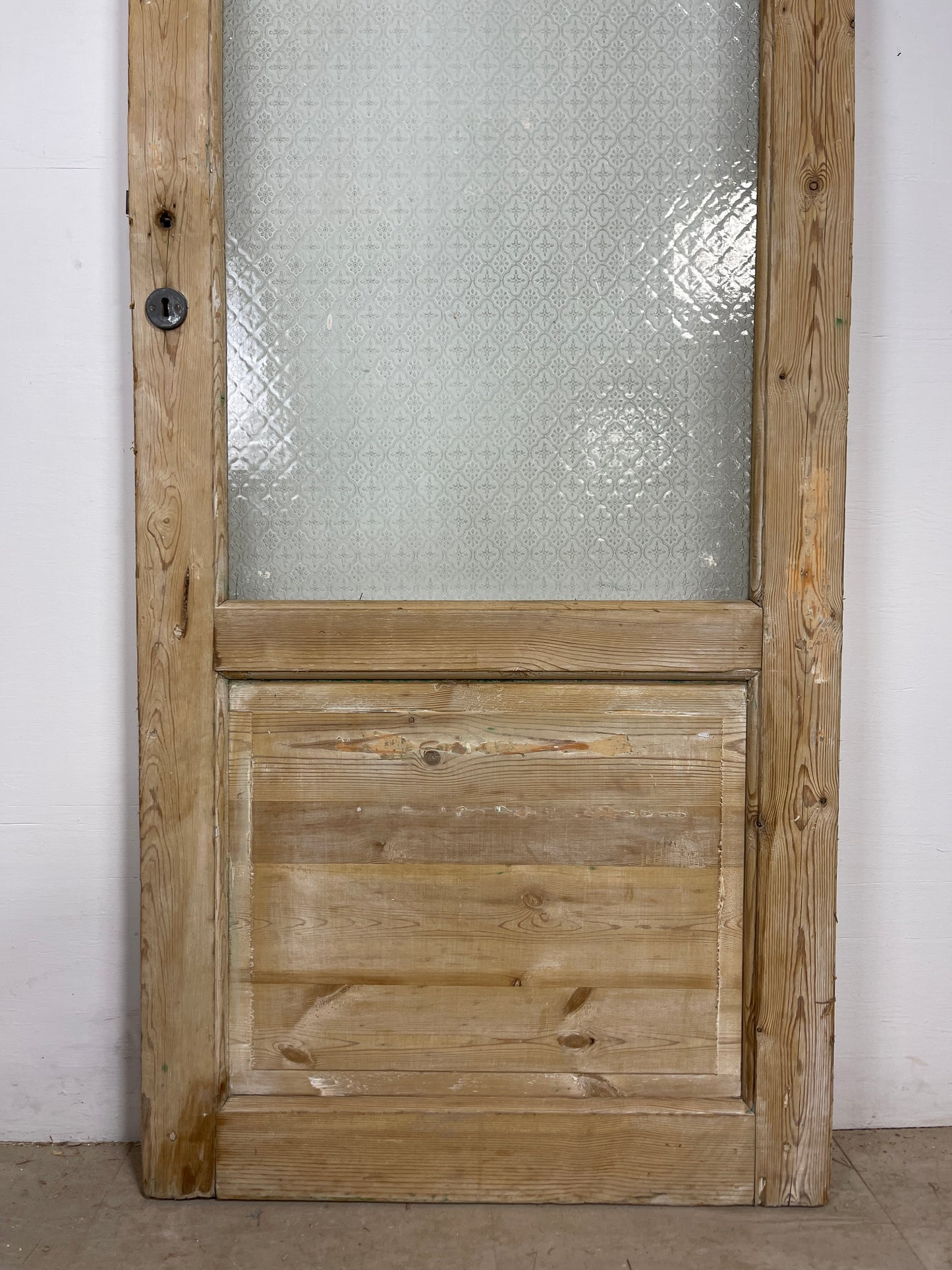 Antique French Panel Door - Single with glass (85.5x32) O260