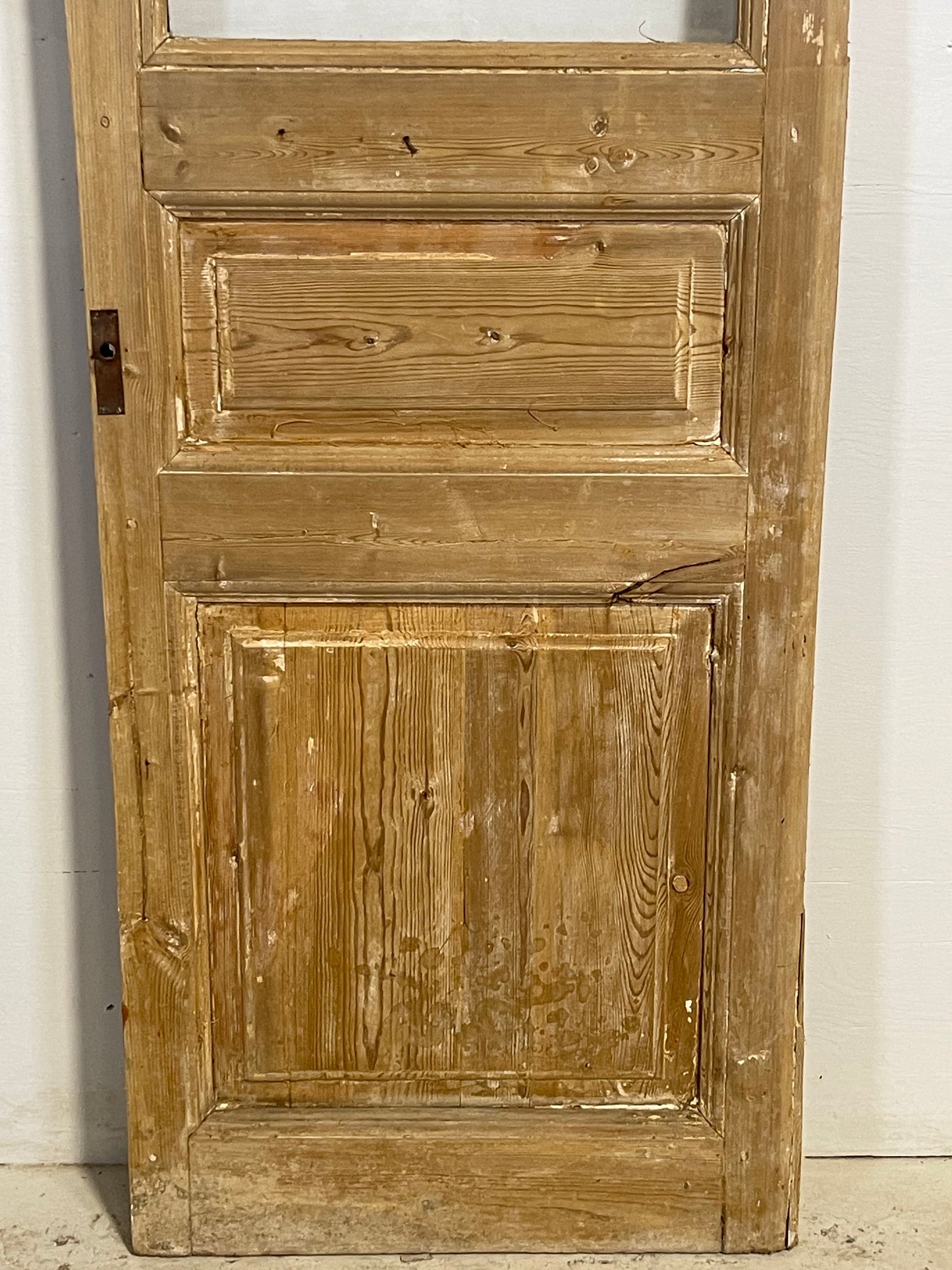 Antique French Panel Door with Glass  (90.5x26.75) L252