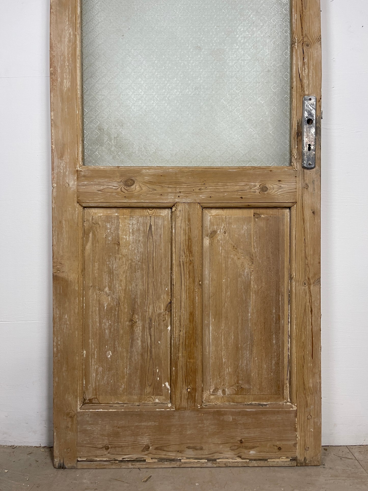 Antique French Panel Door - Single with glass (90x37) O266
