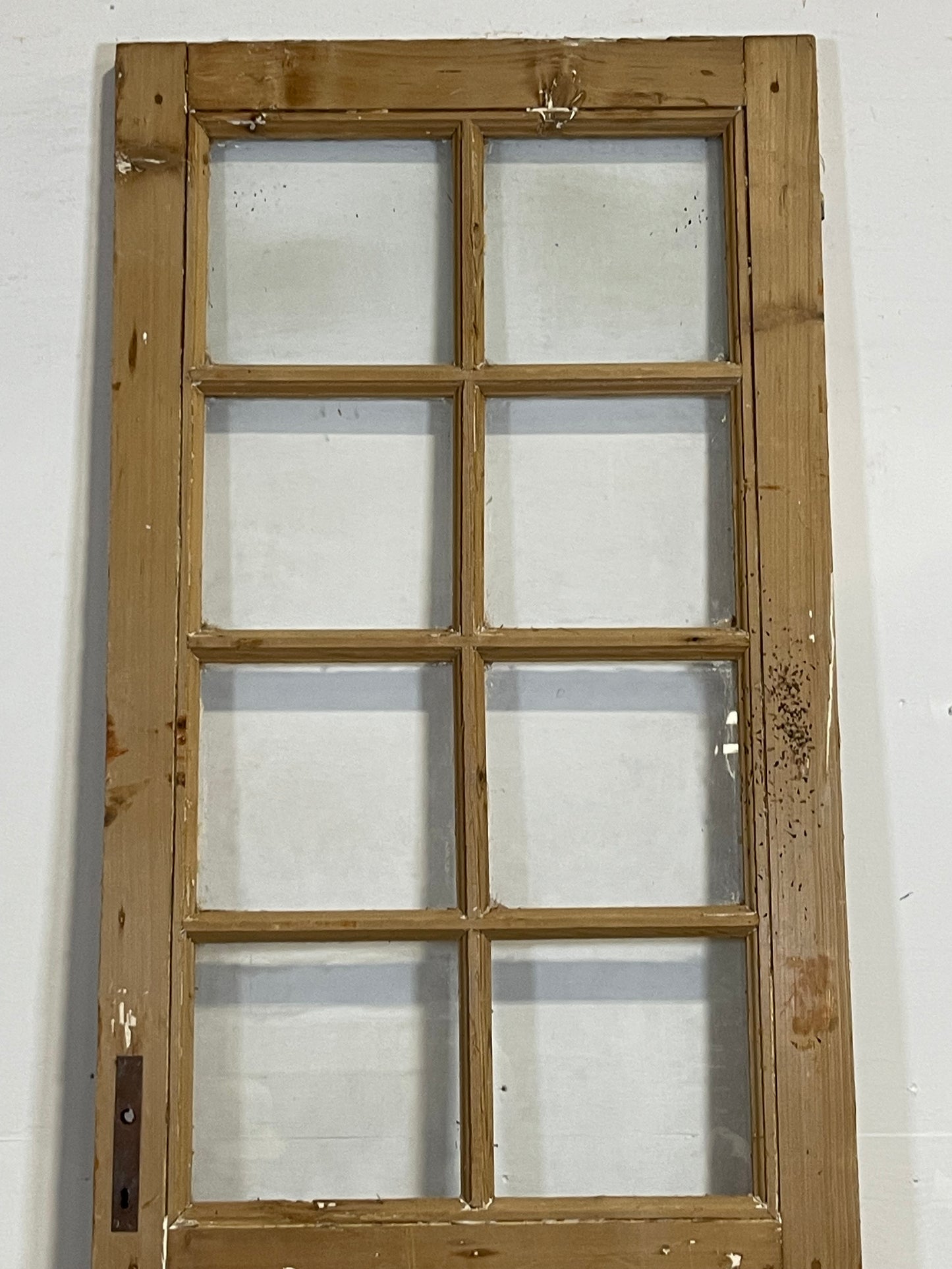 Antique French Panel Door with Glass (92.25x28.5) L254