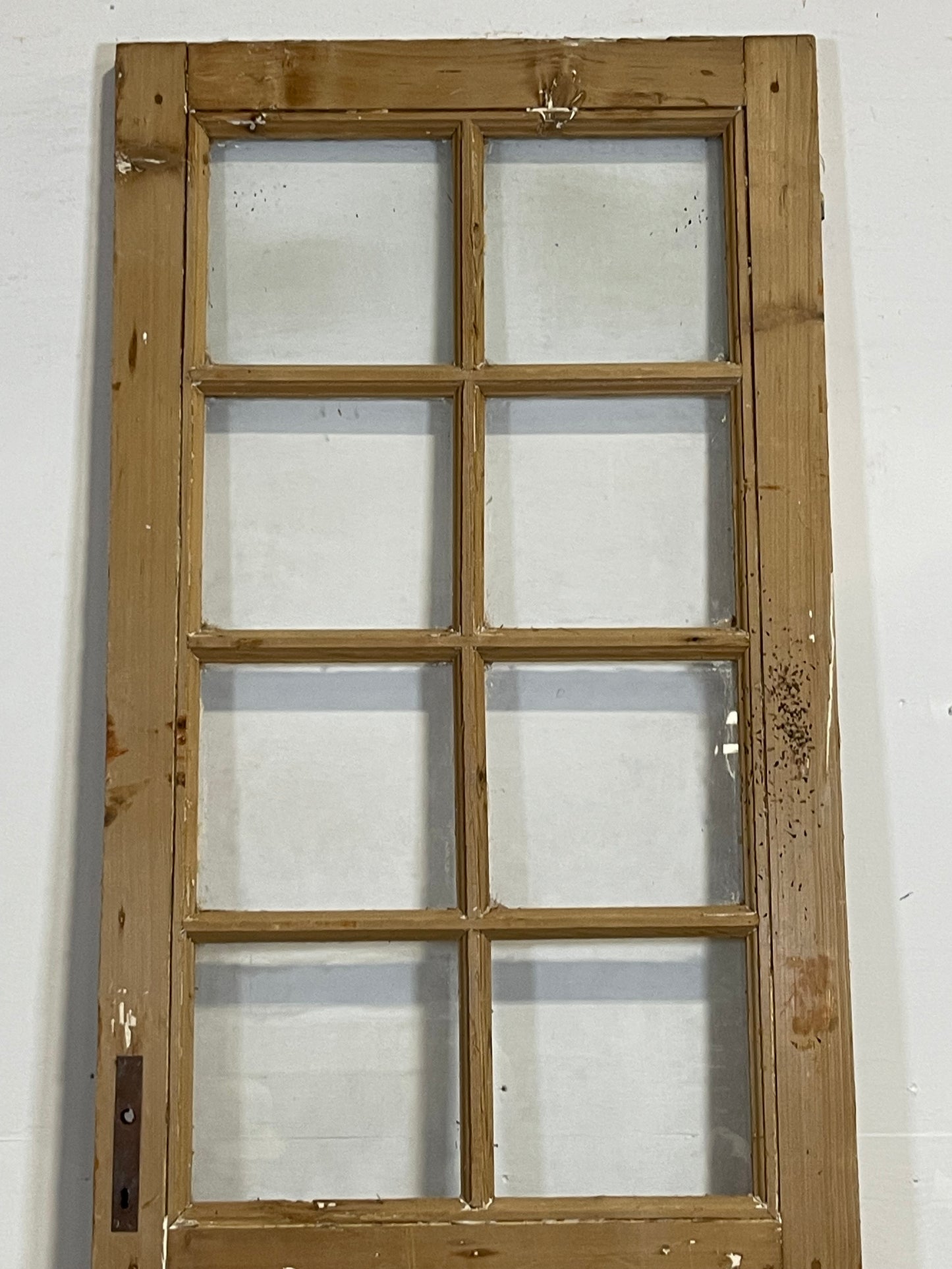 Antique French Panel Door with Glass  (92.25x28.5) L254