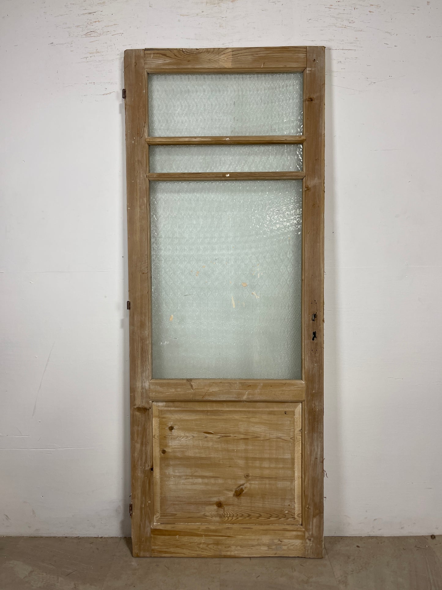 Antique French Panel Door - Single with glass (83x32) O255