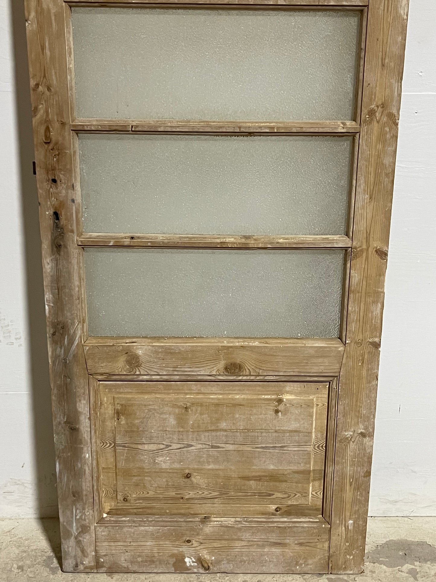 Antique French Panel Door with Glass (89.5x31.75) J912