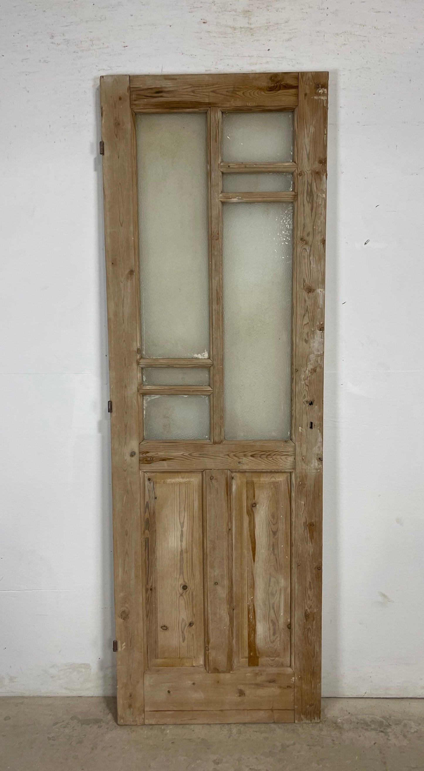 Antique French Panel Door with Glass  (85.25 x 28) M238