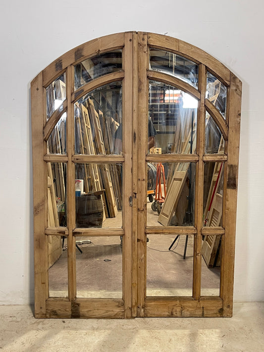 Antique French windows with mirror (65.25x46.75) L262B