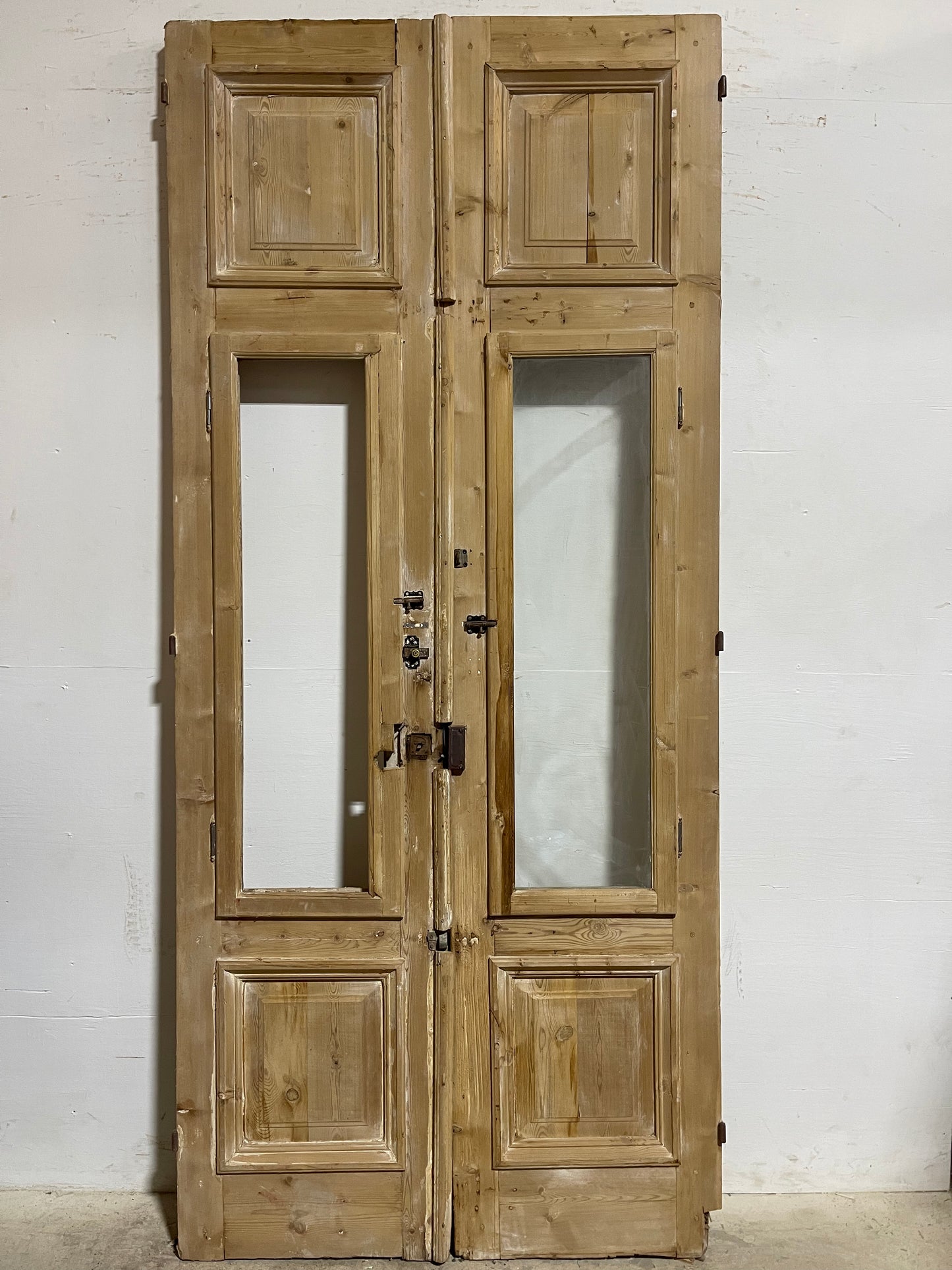 Antique French Panel Doors with glass  (100.25x44.5)  K308