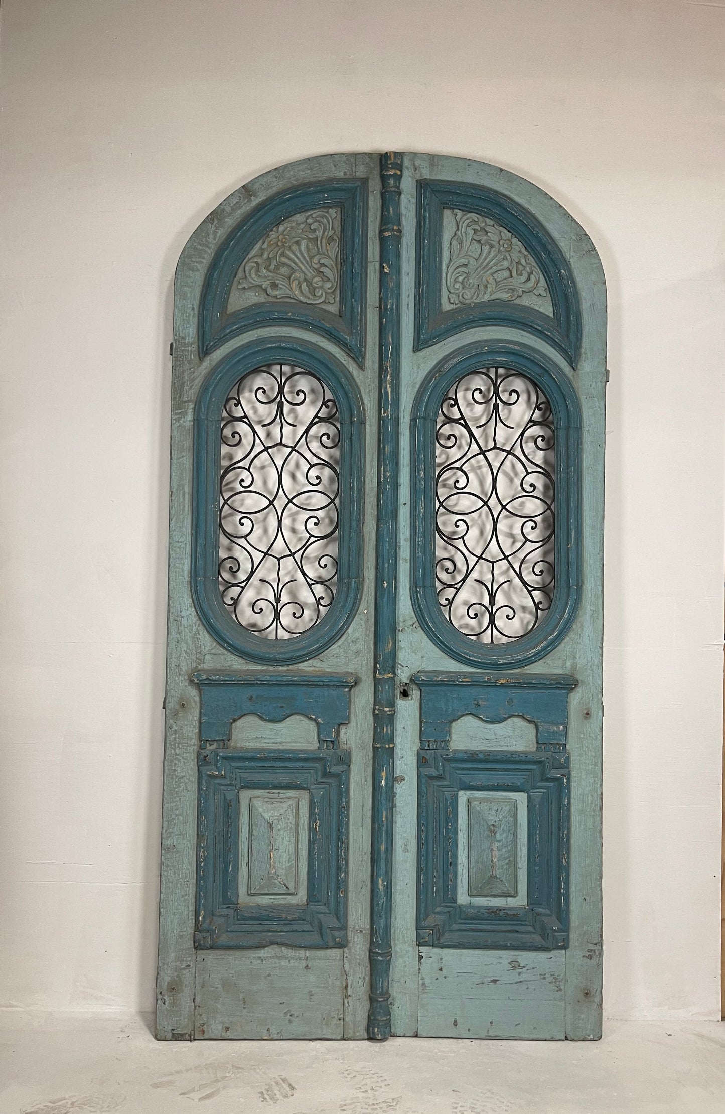 Antique French Panel Doors with Metal (111 x 55) N001