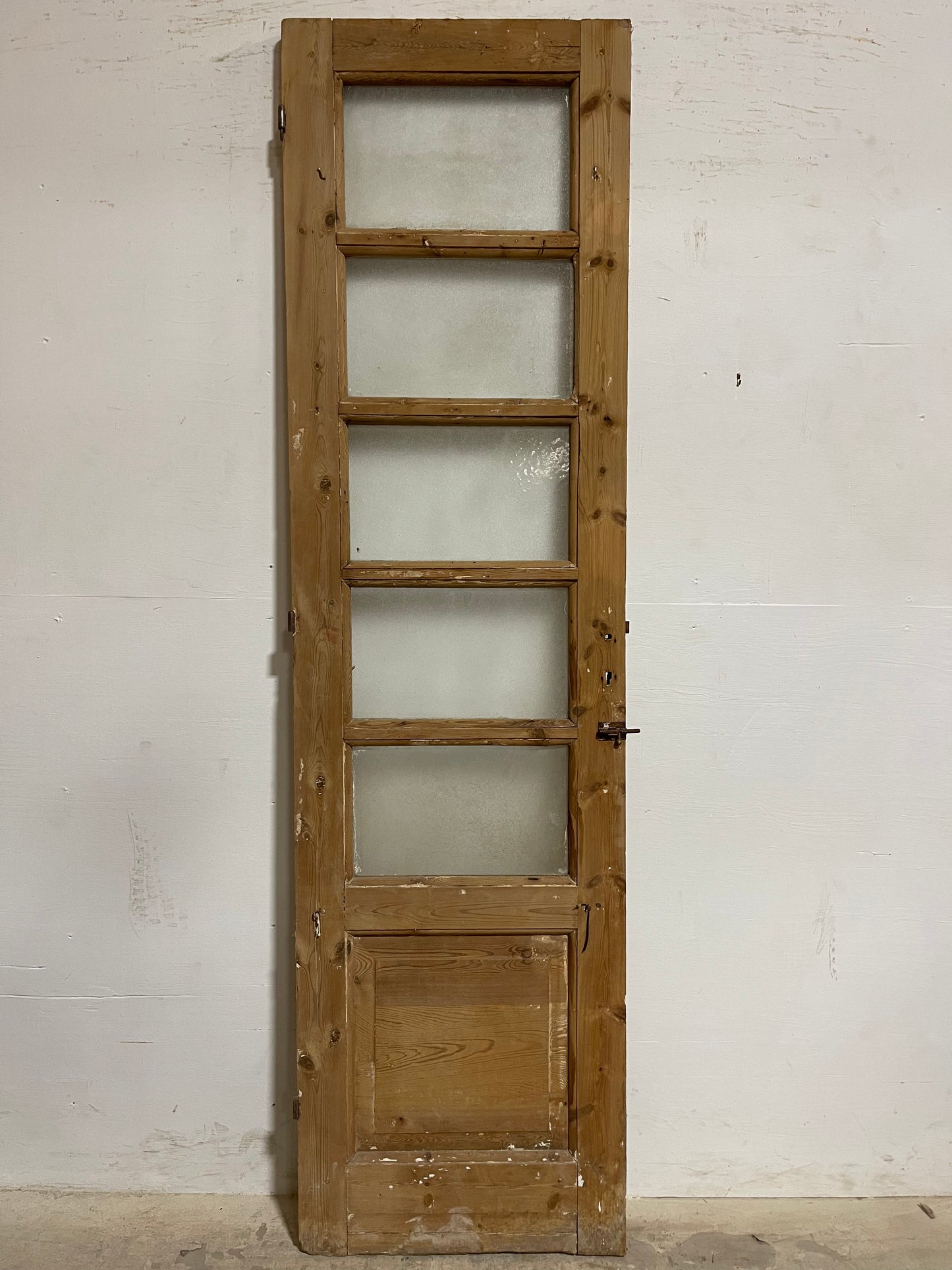 Antique French Panel Door with Glass (88x24) K322